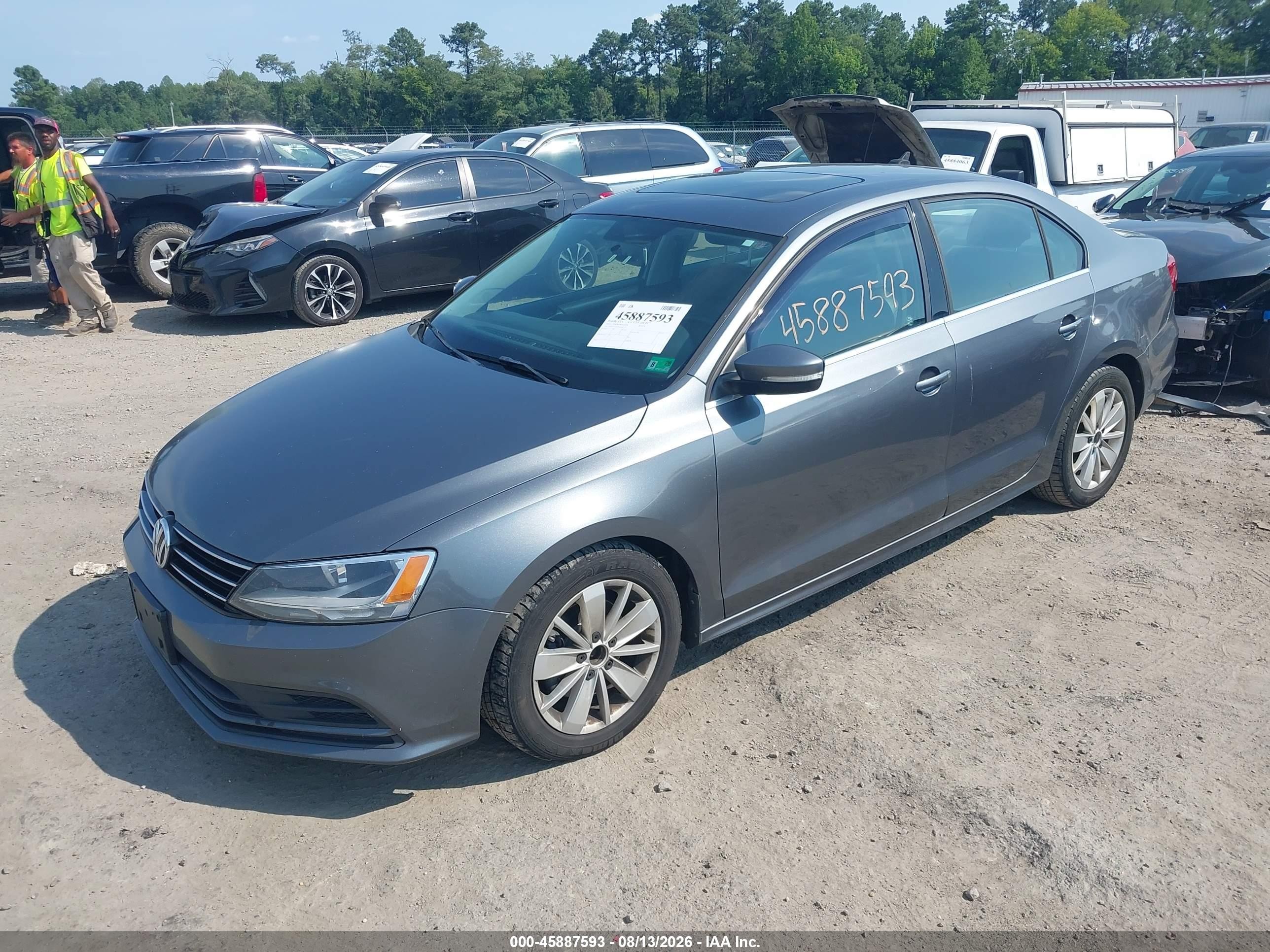 2015 Volkswagen Jetta 1.8t Se Gray vin: 3VWD17AJ1FM230552