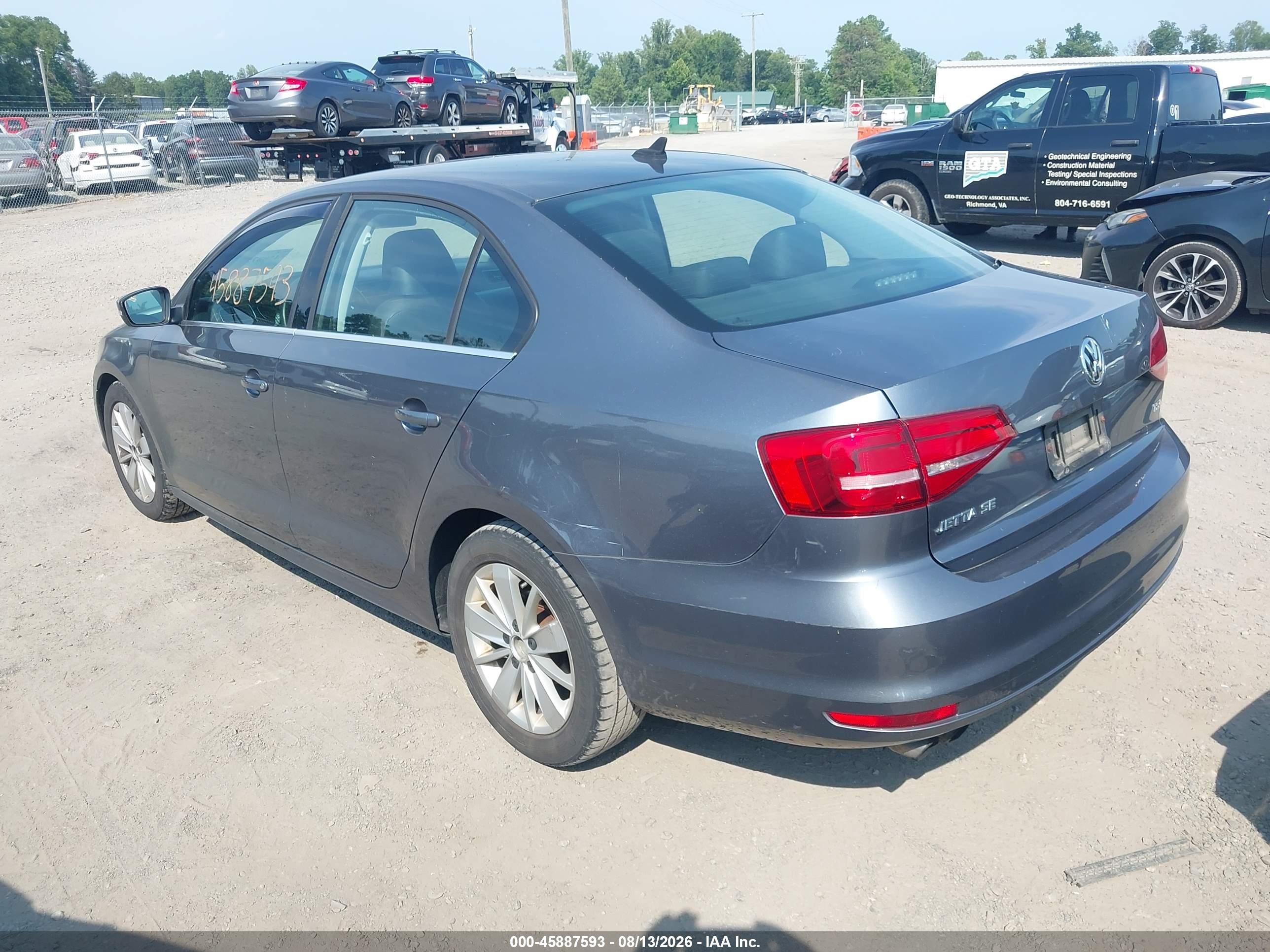2015 Volkswagen Jetta 1.8t Se Gray vin: 3VWD17AJ1FM230552