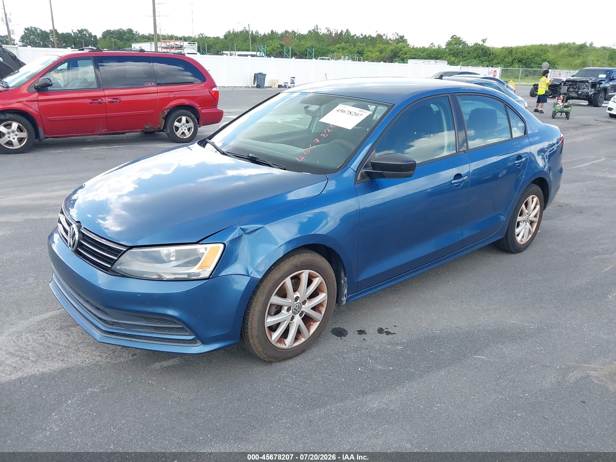 2015 Volkswagen Jetta 1.8t Se Синий vin: 3VWD17AJ1FM239834