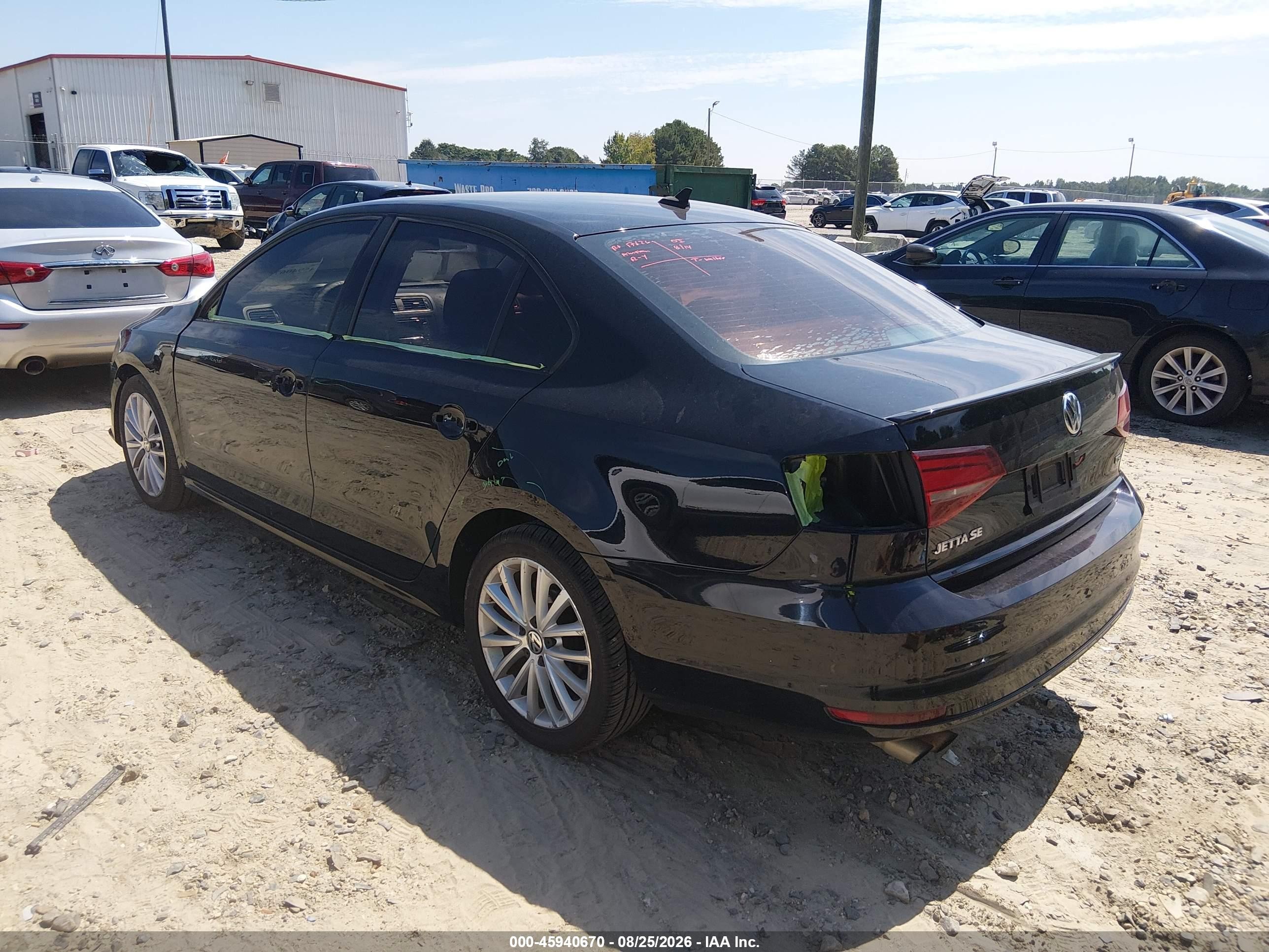 2015 Volkswagen Jetta 1.8t Se Black vin: 3VWD17AJ1FM273949