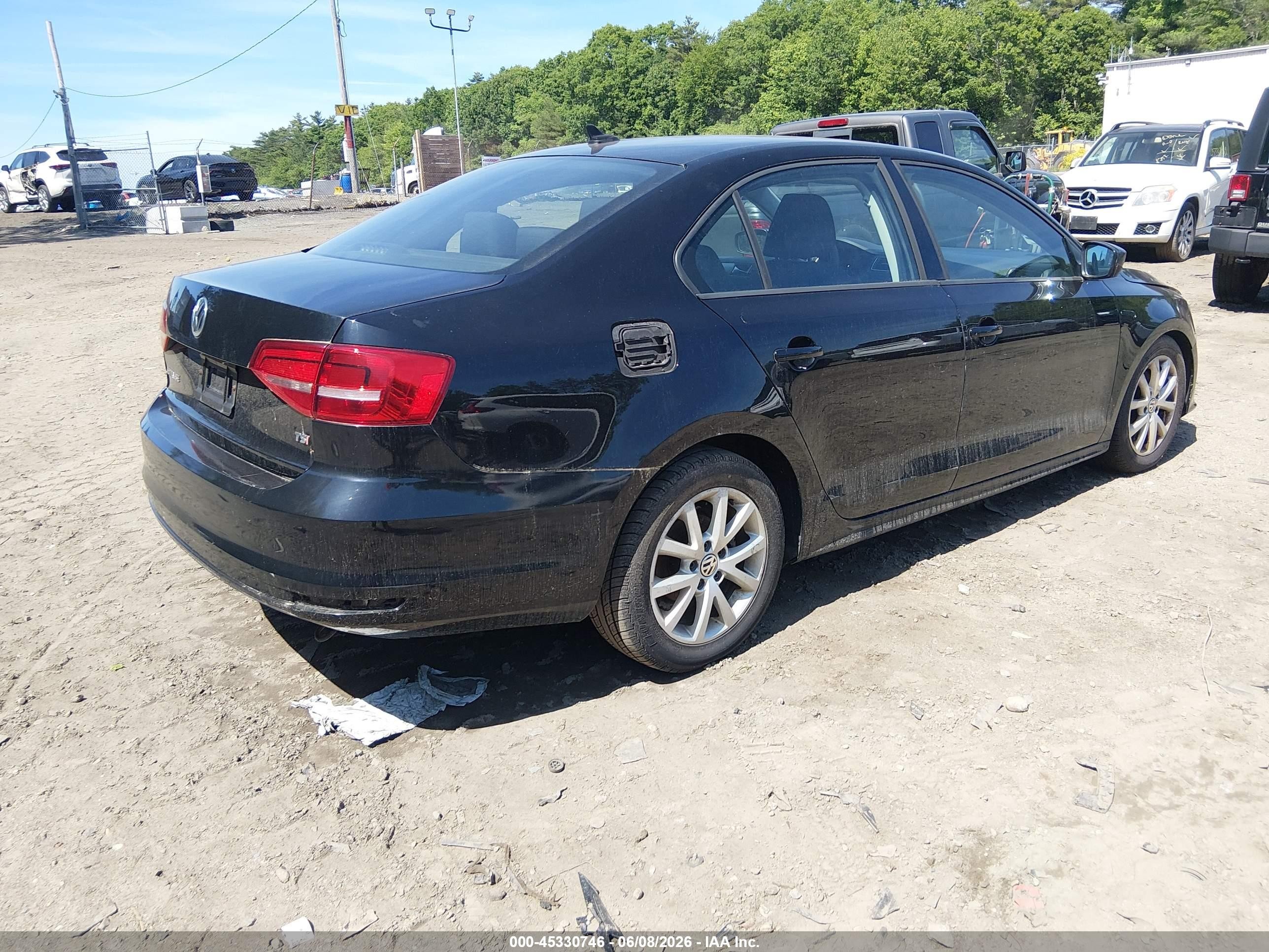 2015 Volkswagen Jetta 1.8t Se Black vin: 3VWD17AJ1FM320011
