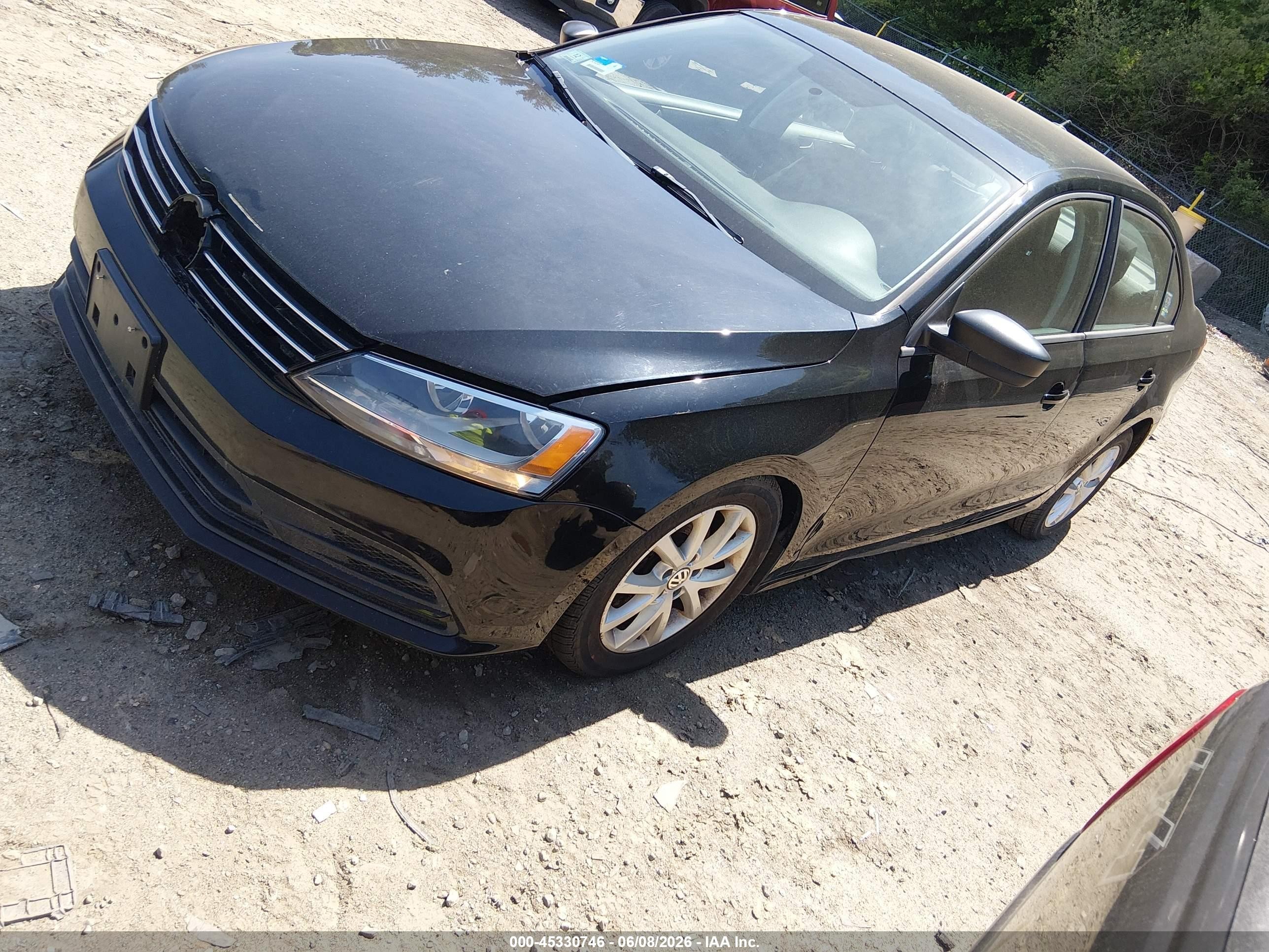 2015 Volkswagen Jetta 1.8t Se Black vin: 3VWD17AJ1FM320011