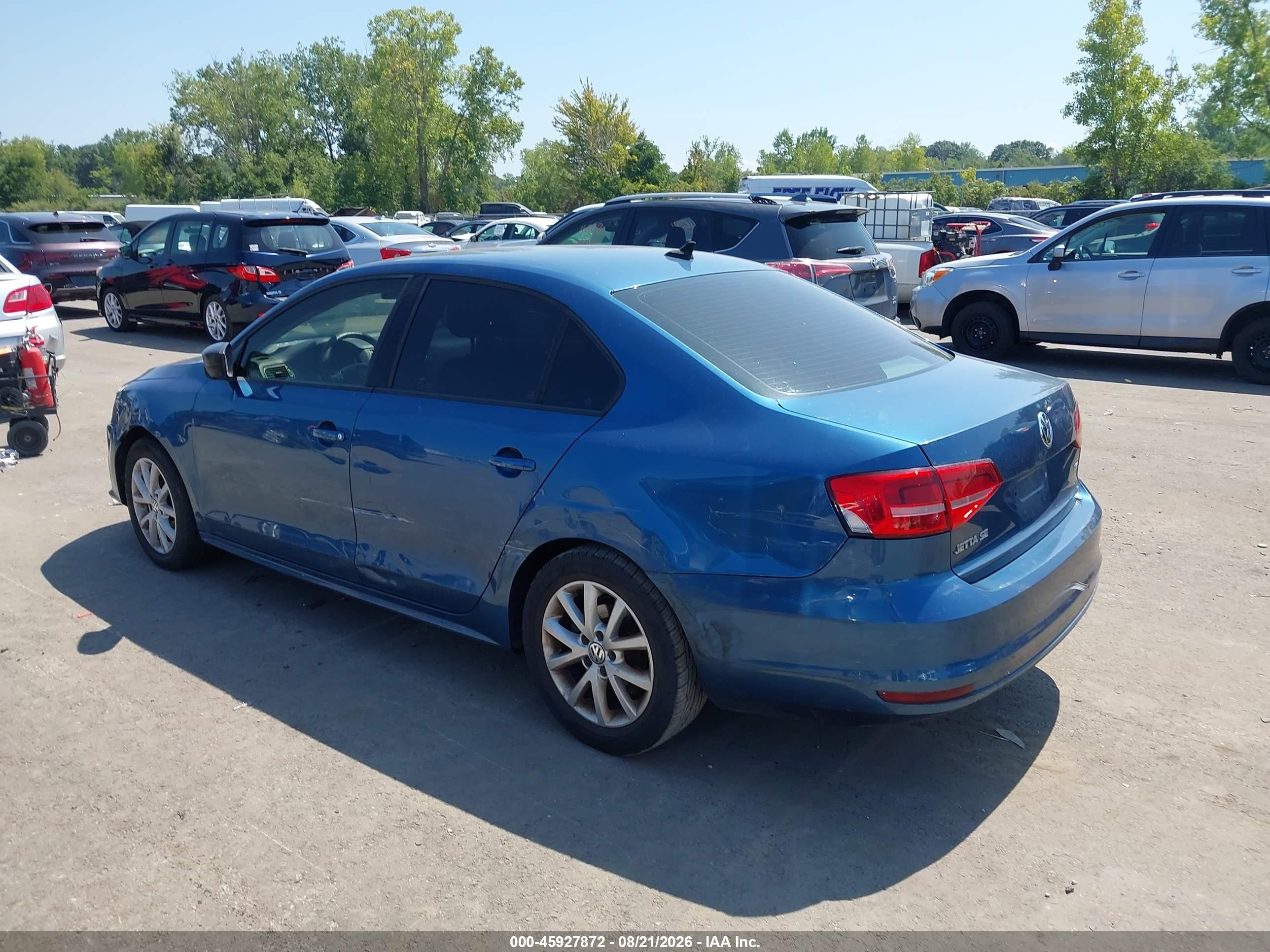 2015 Volkswagen Jetta 1.8t Se Blue vin: 3VWD17AJ1FM332045