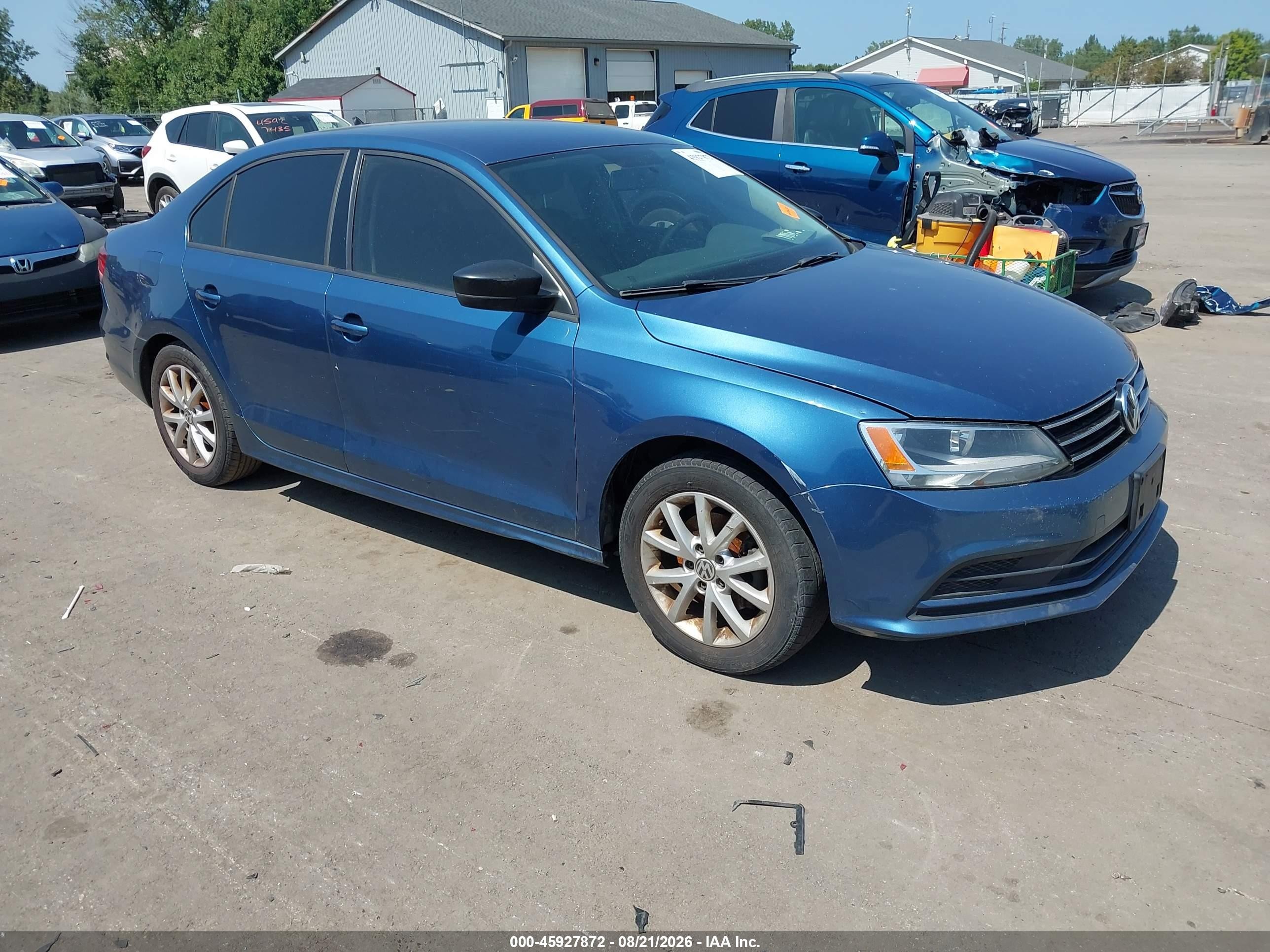 2015 Volkswagen Jetta 1.8t Se Синий vin: 3VWD17AJ1FM332045