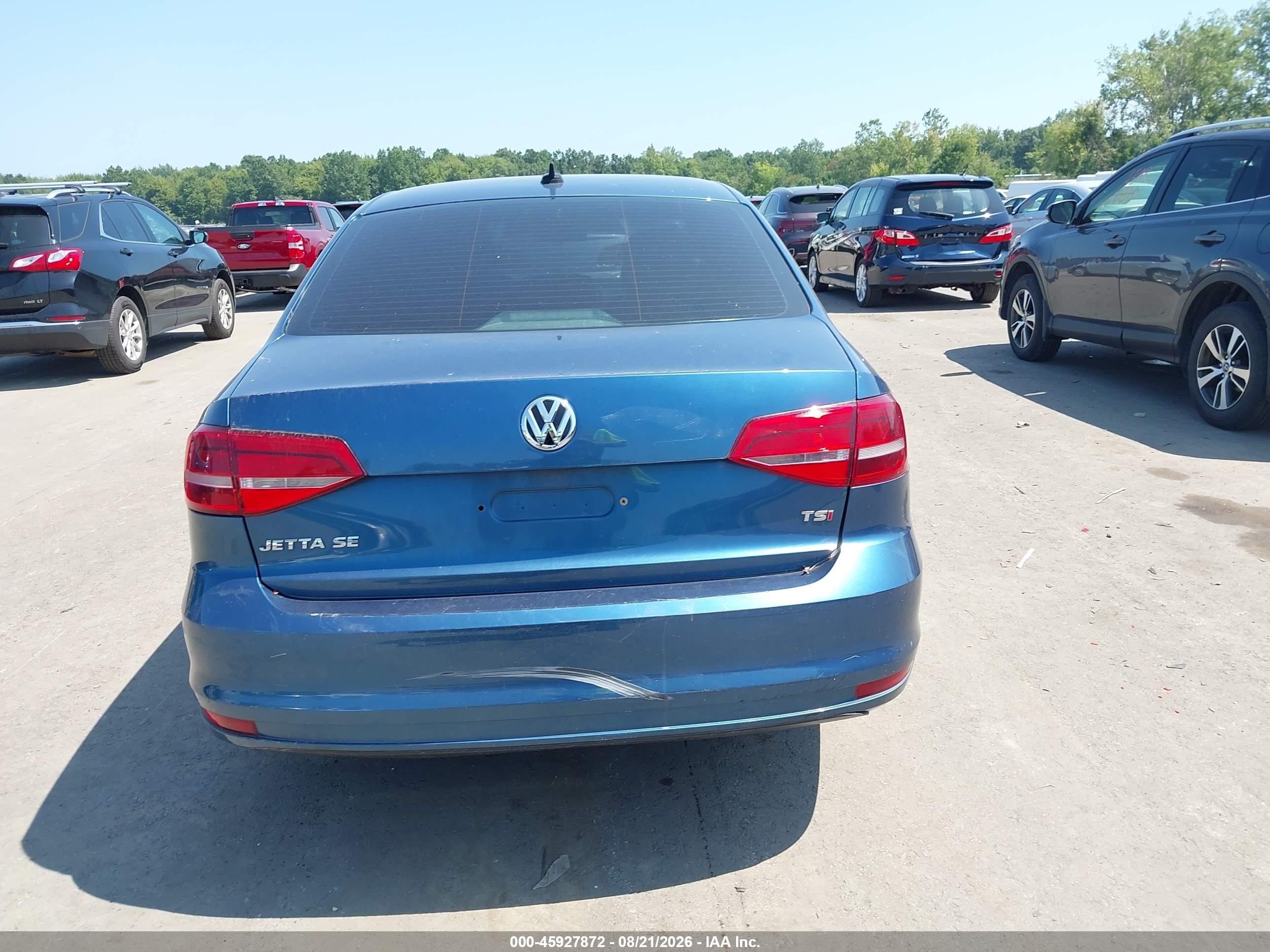 2015 Volkswagen Jetta 1.8t Se Blue vin: 3VWD17AJ1FM332045