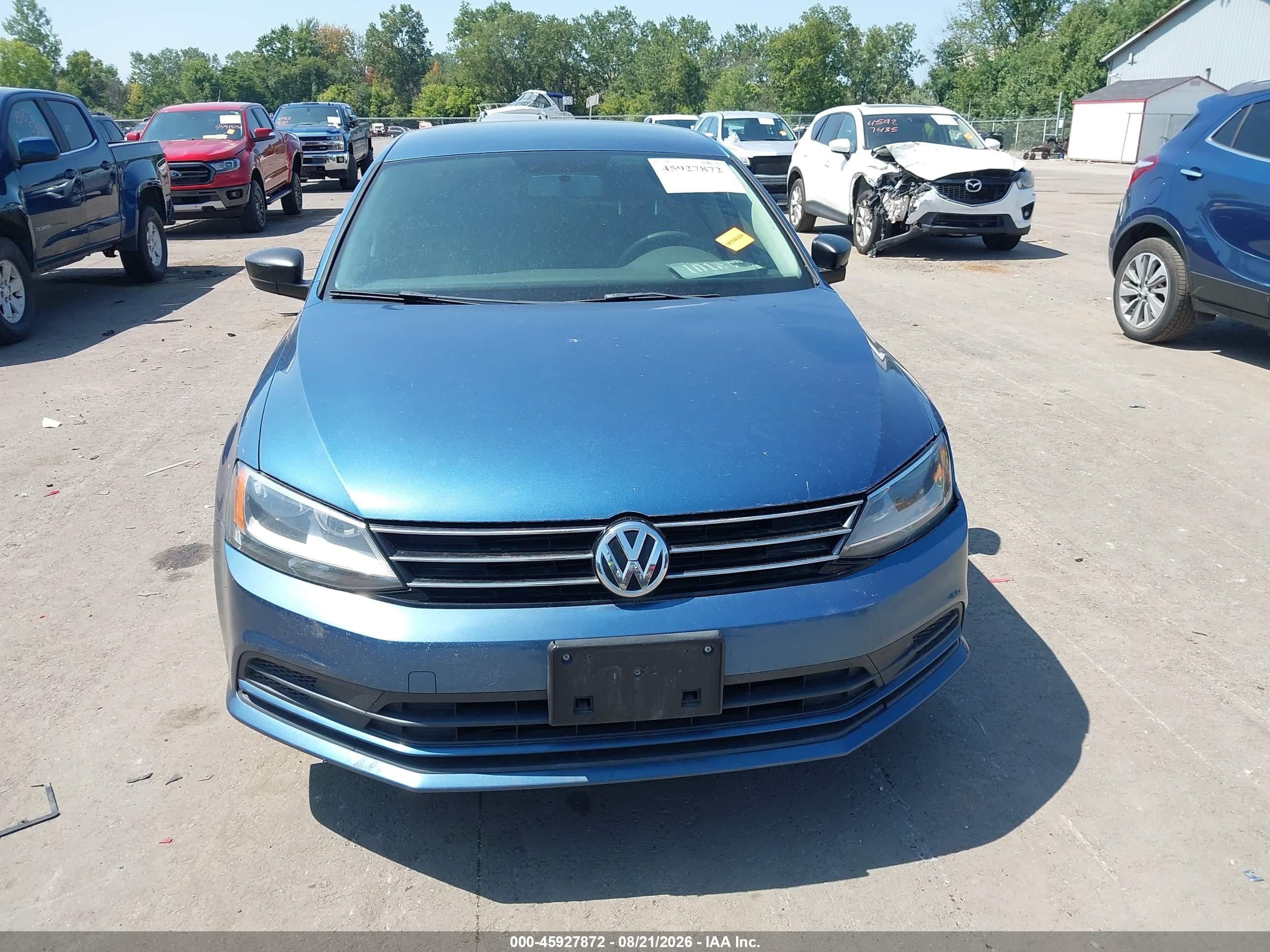 2015 Volkswagen Jetta 1.8t Se Blue vin: 3VWD17AJ1FM332045
