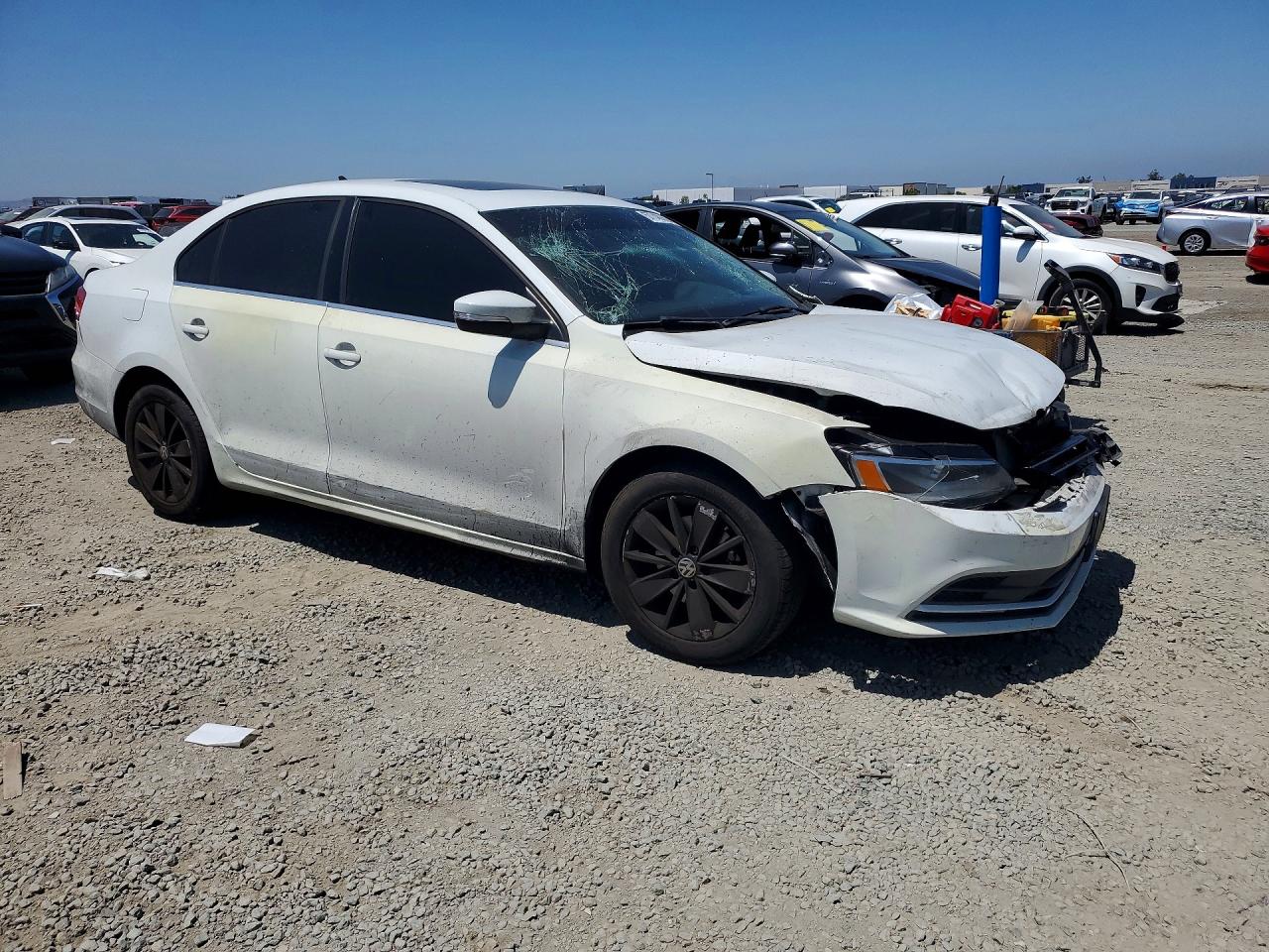 2015 Volkswagen Jetta Se White vin: 3VWD17AJ1FM334734
