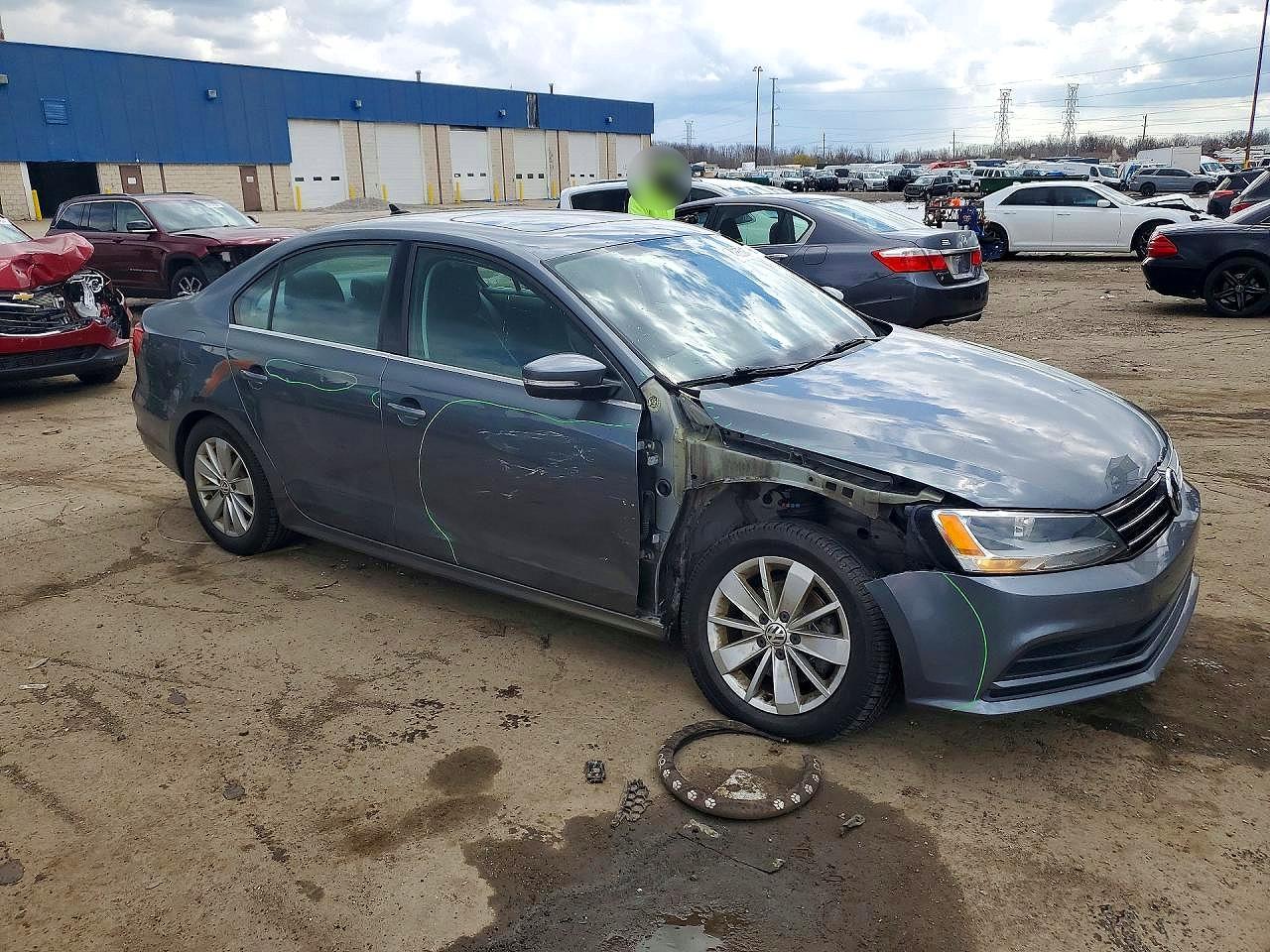 2015 Volkswagen Jetta Se Gray vin: 3VWD17AJ1FM423980