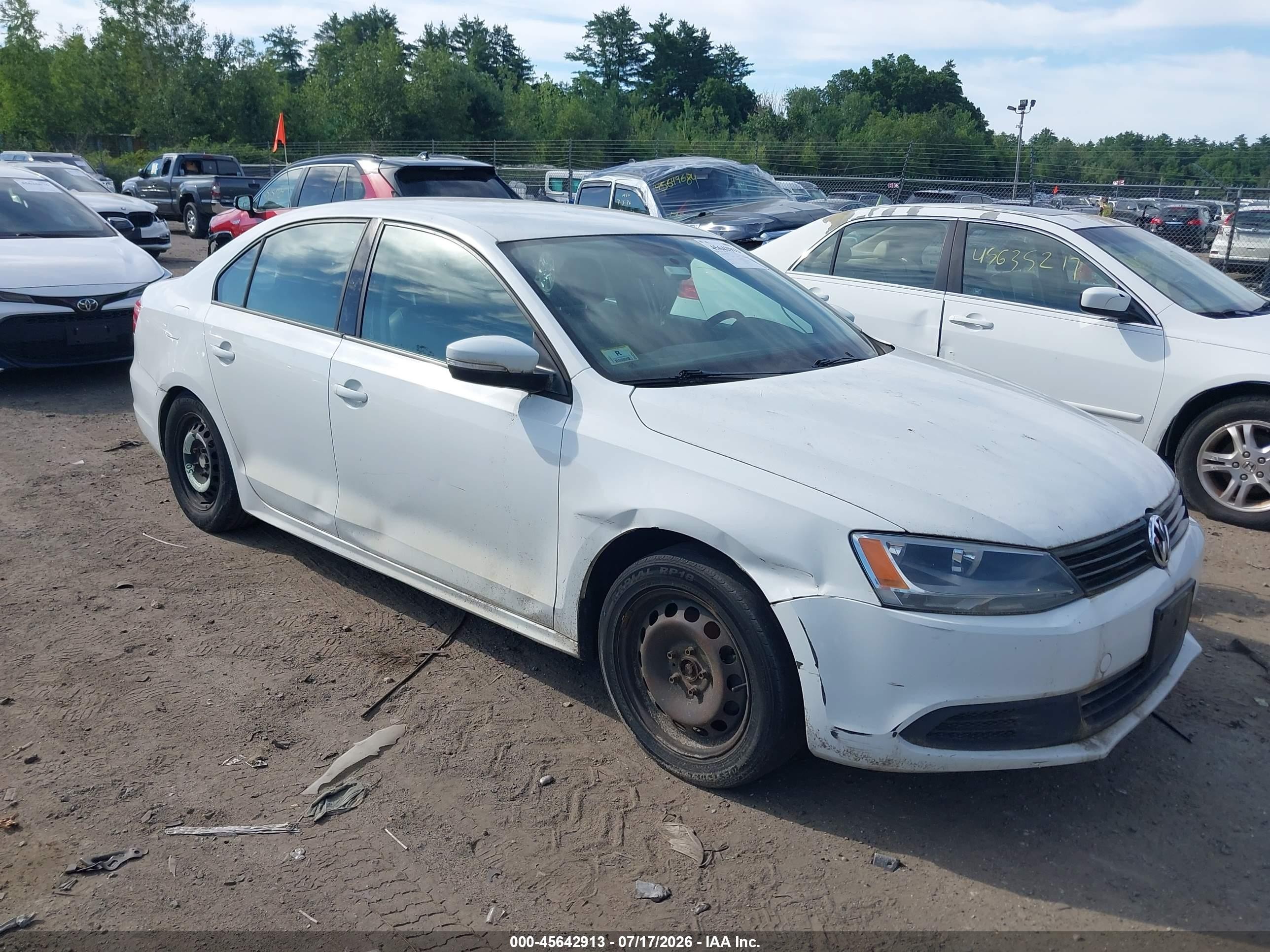 2014 Volkswagen Jetta 1.8t Se White vin: 3VWD17AJ2EM284859