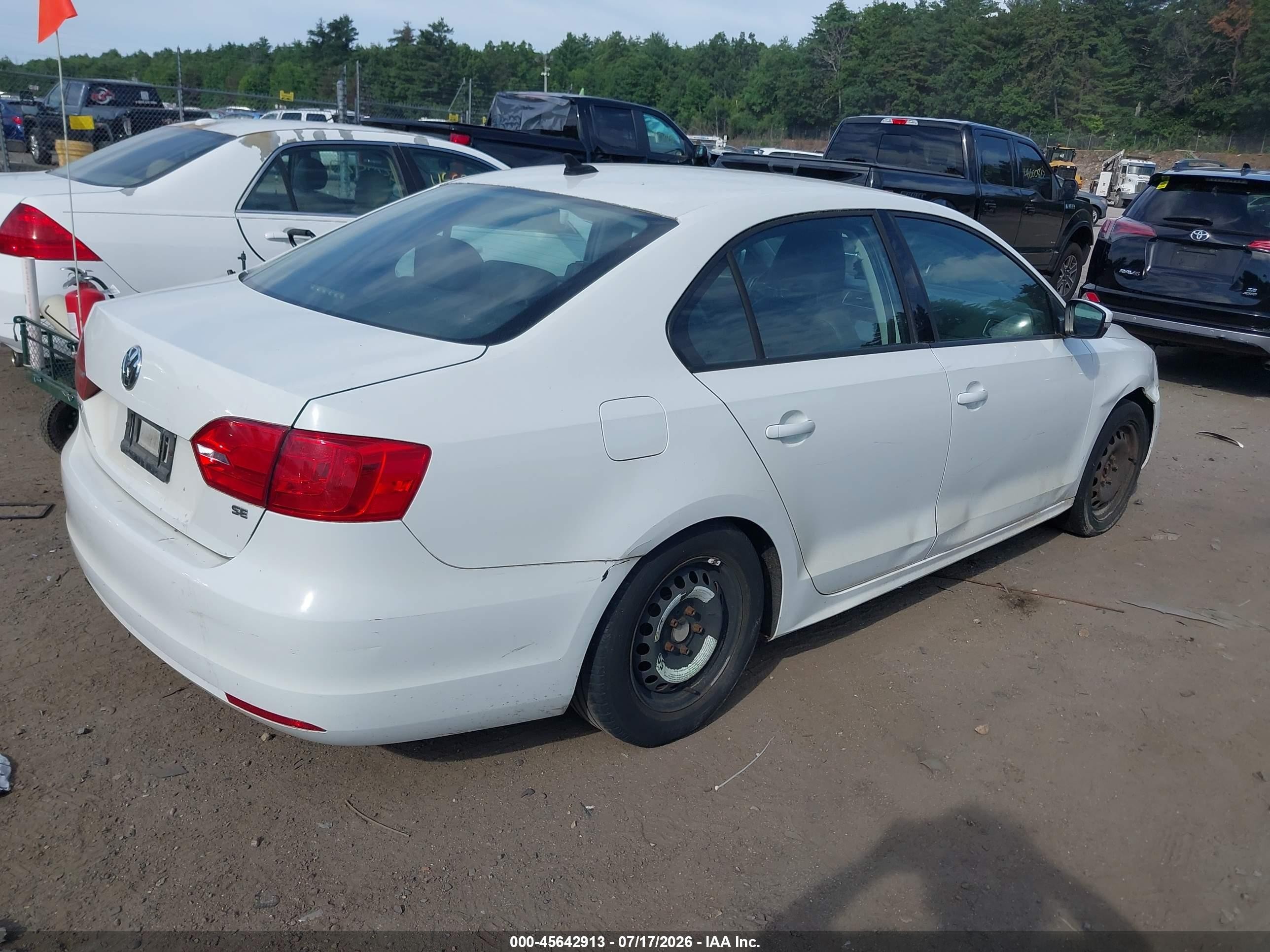 2014 Volkswagen Jetta 1.8t Se White vin: 3VWD17AJ2EM284859