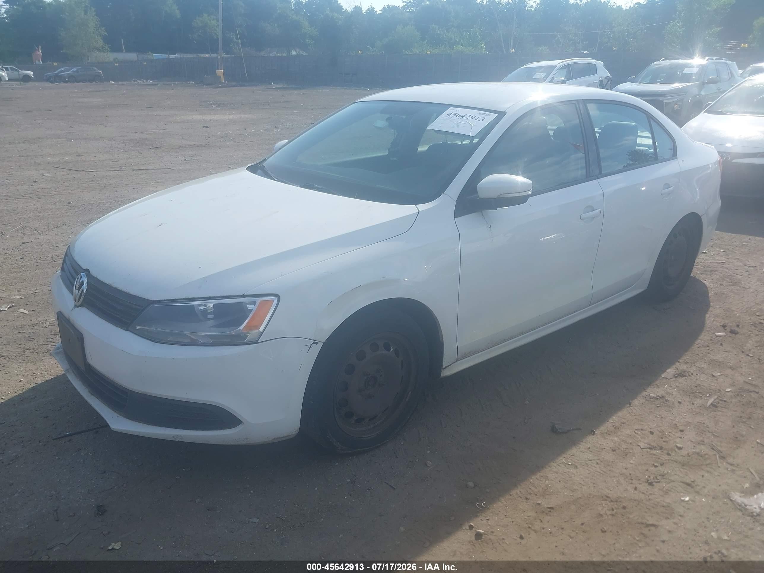 2014 Volkswagen Jetta 1.8t Se White vin: 3VWD17AJ2EM284859