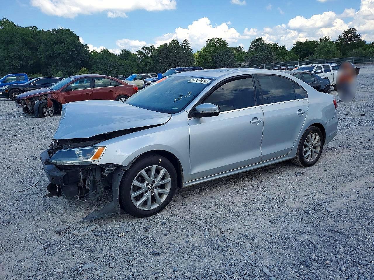 2014 Volkswagen Jetta Se Silver vin: 3VWD17AJ2EM314751