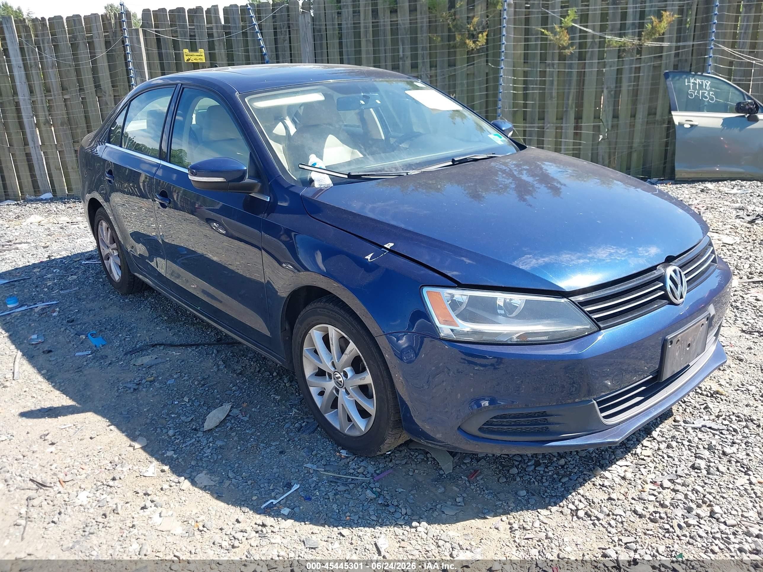 2014 Volkswagen Jetta 1.8t Se Dark Blue vin: 3VWD17AJ2EM371628