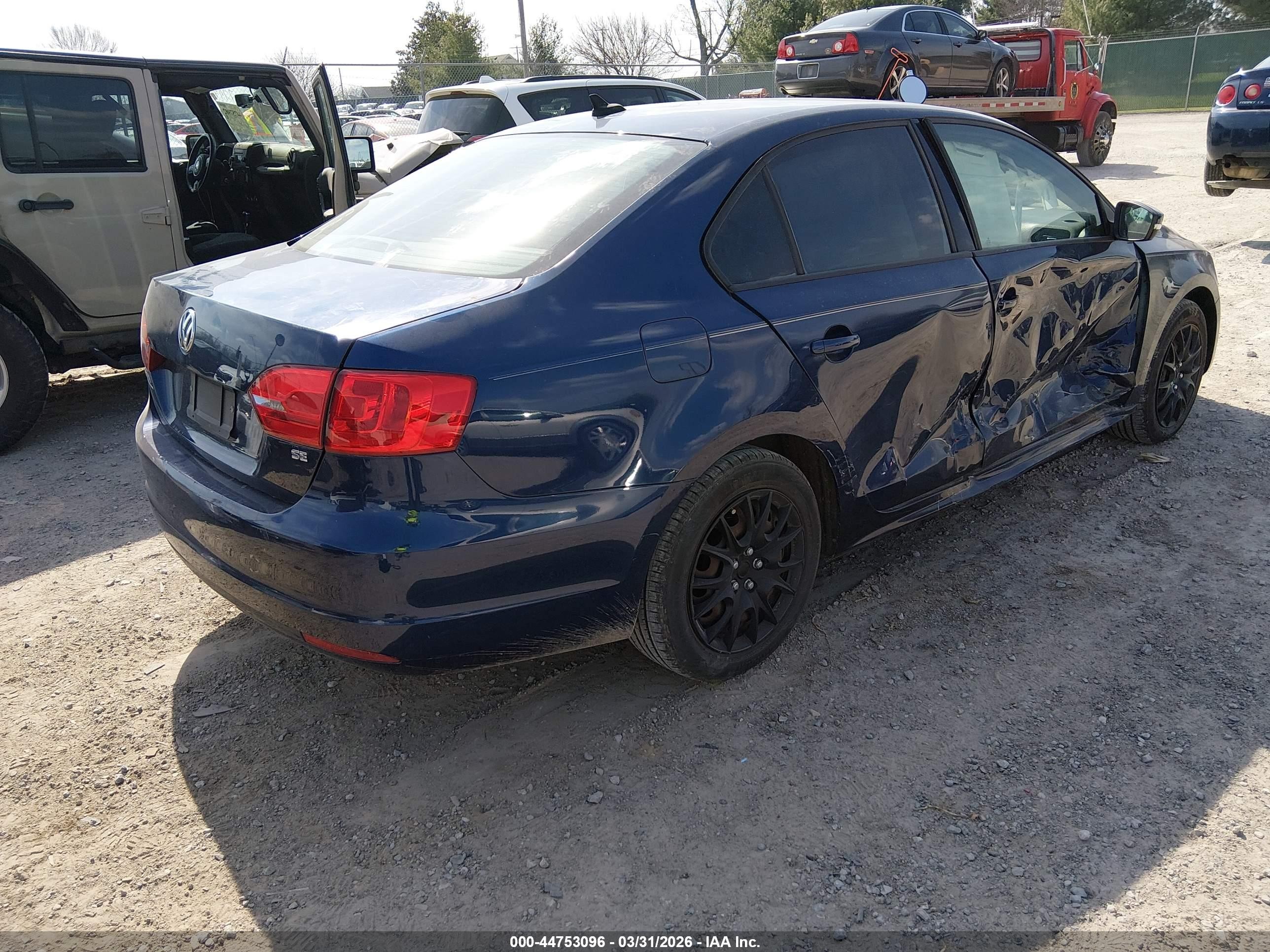 2014 Volkswagen Jetta 1.8t Se Blue vin: 3VWD17AJ2EM381902