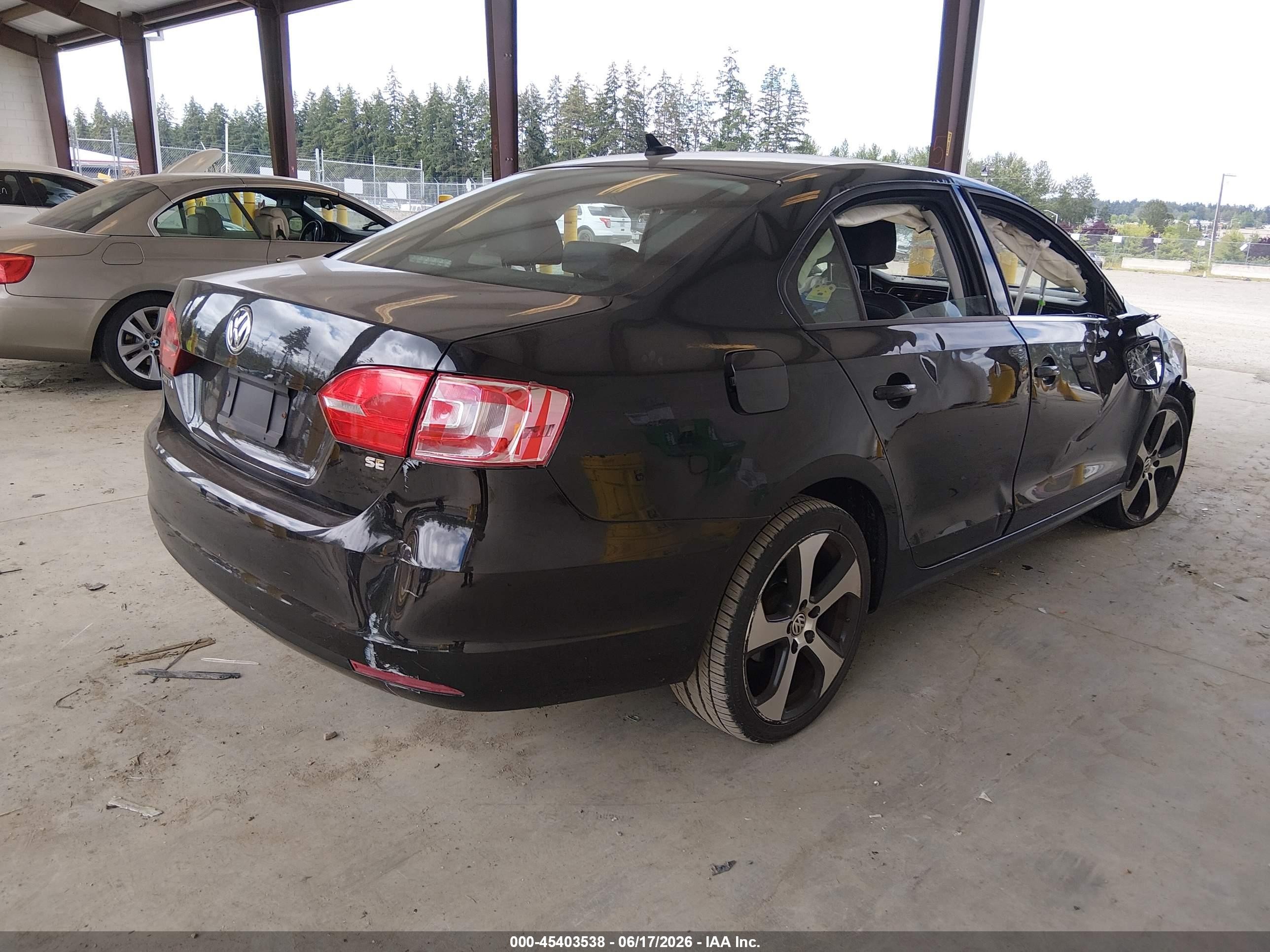 2014 Volkswagen Jetta 1.8t Se Black vin: 3VWD17AJ2EM391300