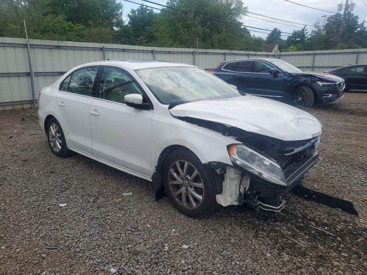 2014 Volkswagen Jetta Se White vin: 3VWD17AJ2EM420925