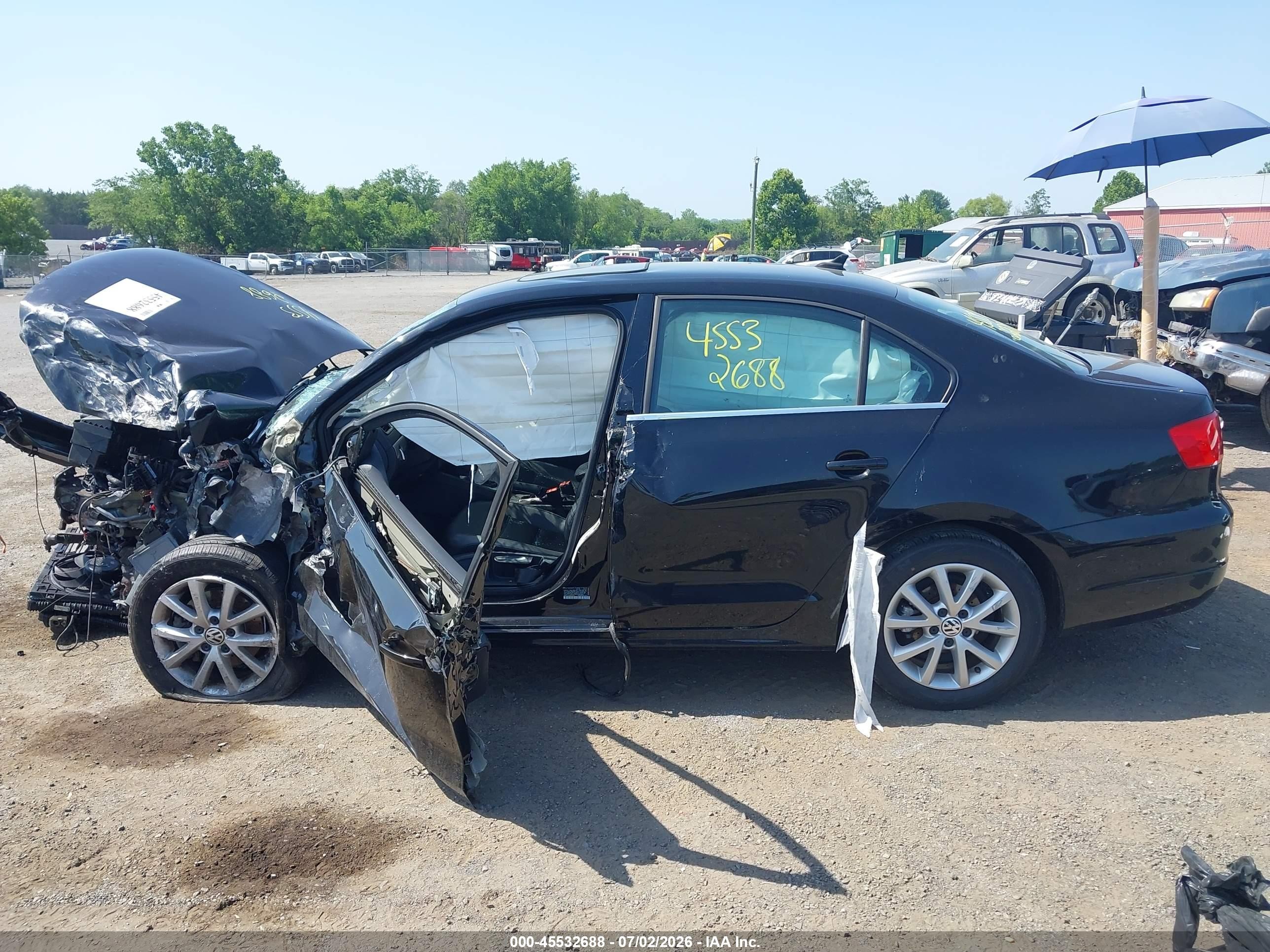 2014 Volkswagen Jetta 1.8t Se Black vin: 3VWD17AJ2EM432329