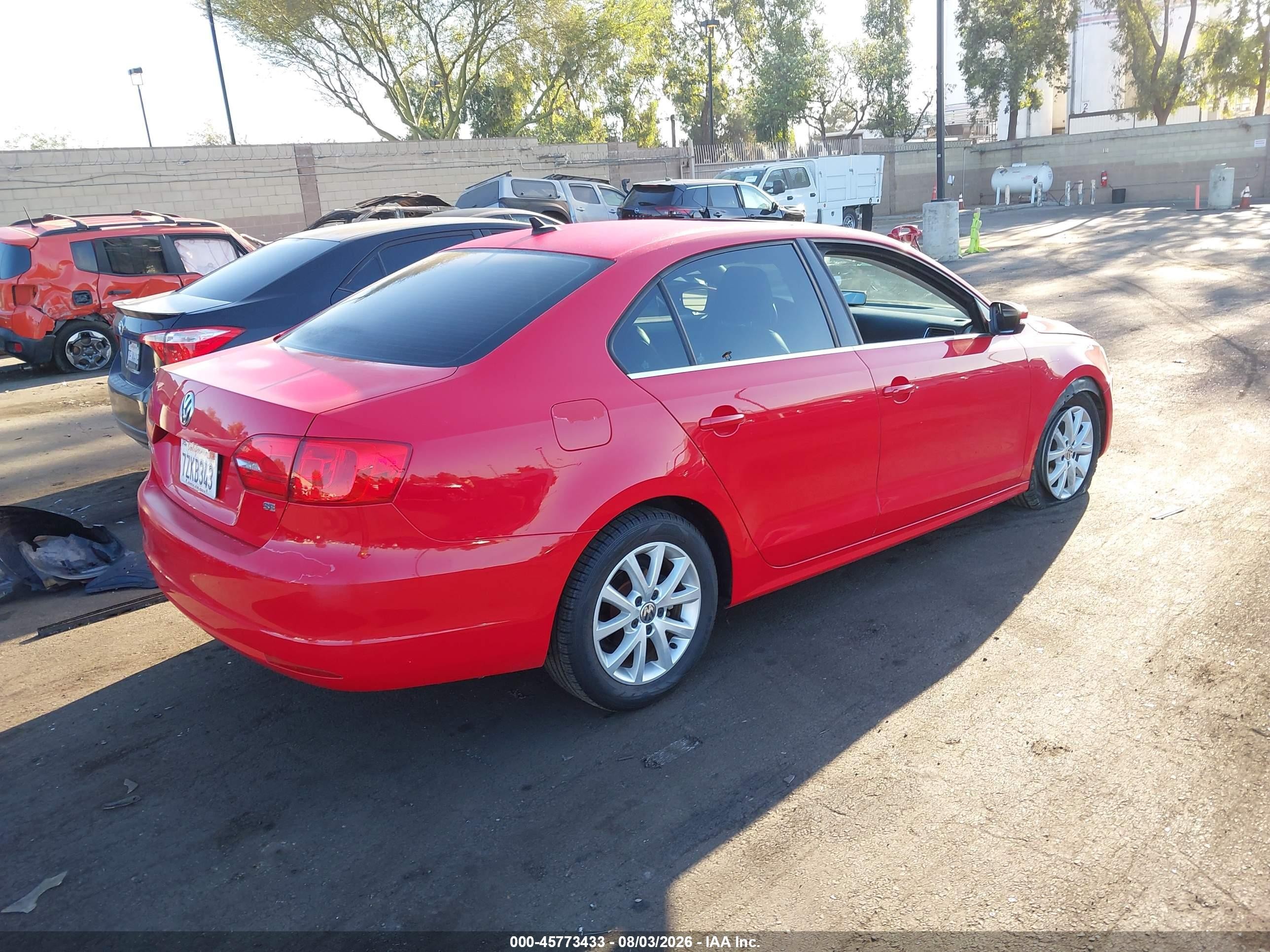 2014 Volkswagen Jetta 1.8t Se Red vin: 3VWD17AJ2EM434307