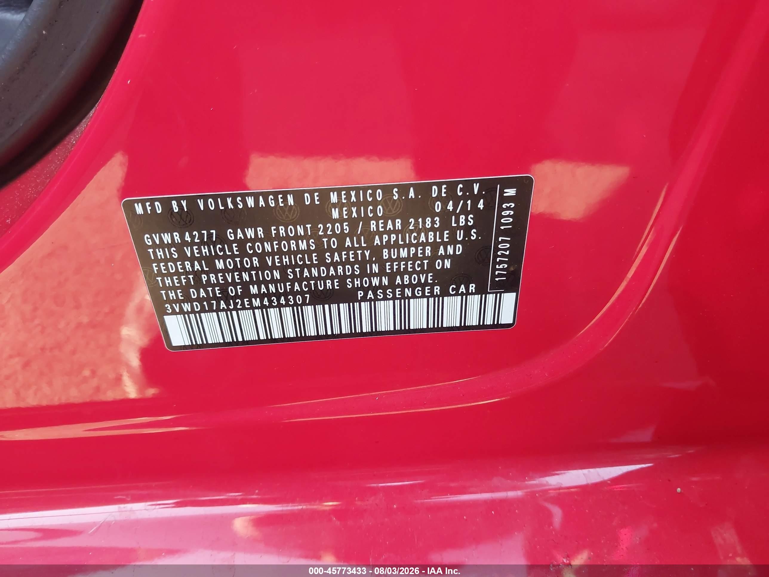 2014 Volkswagen Jetta 1.8t Se Red vin: 3VWD17AJ2EM434307