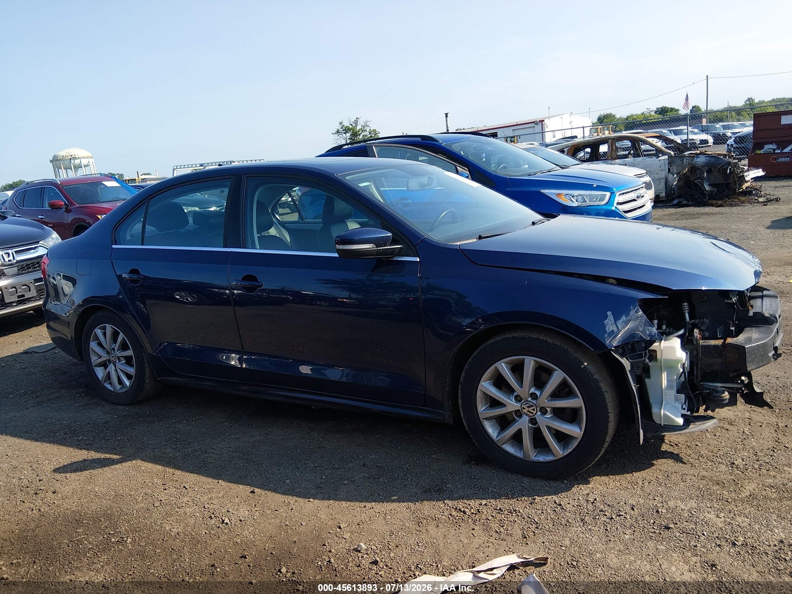 2014 Volkswagen Jetta 1.8t Se Blue vin: 3VWD17AJ2EM441774