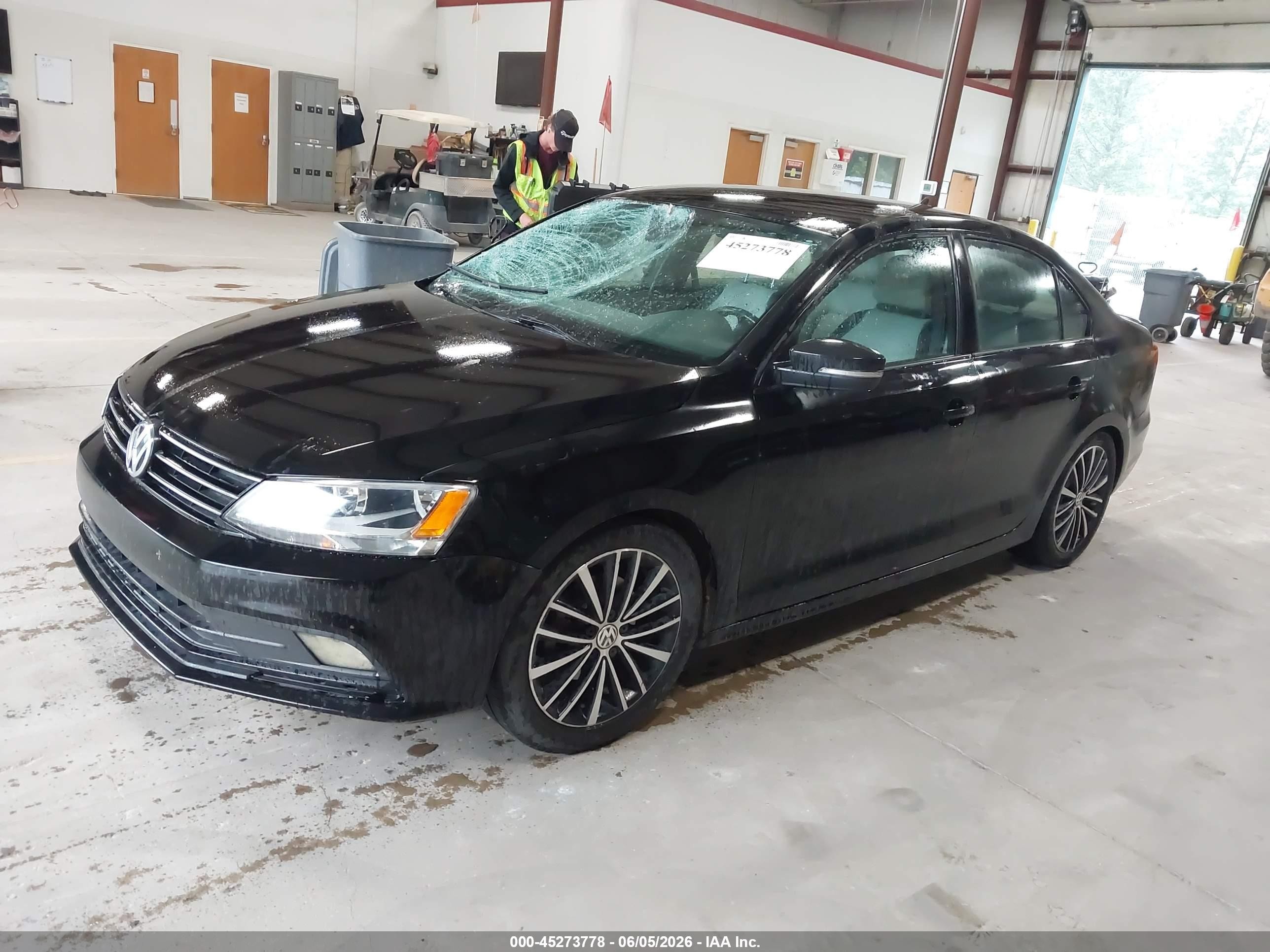 2015 Volkswagen Jetta 1.8t Sport Black vin: 3VWD17AJ2FM204946