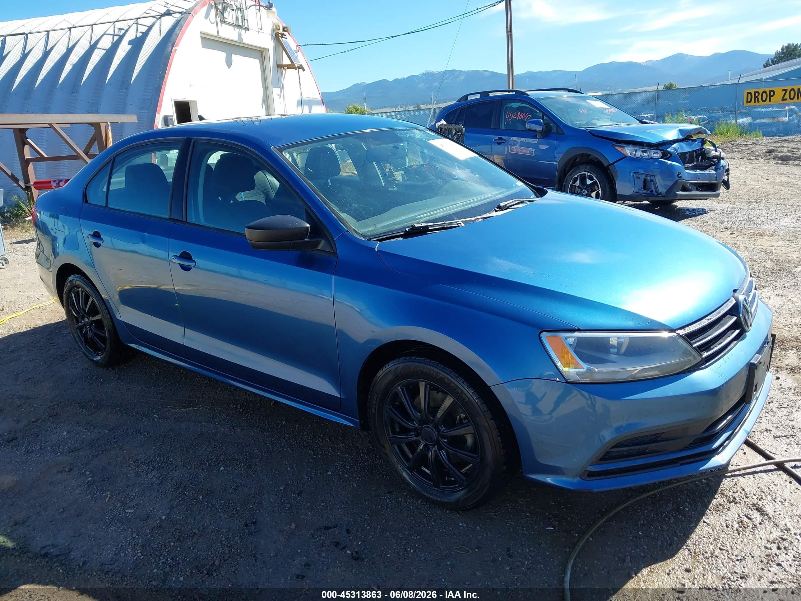 2015 Volkswagen Jetta 1.8t Se Blue vin: 3VWD17AJ2FM225831
