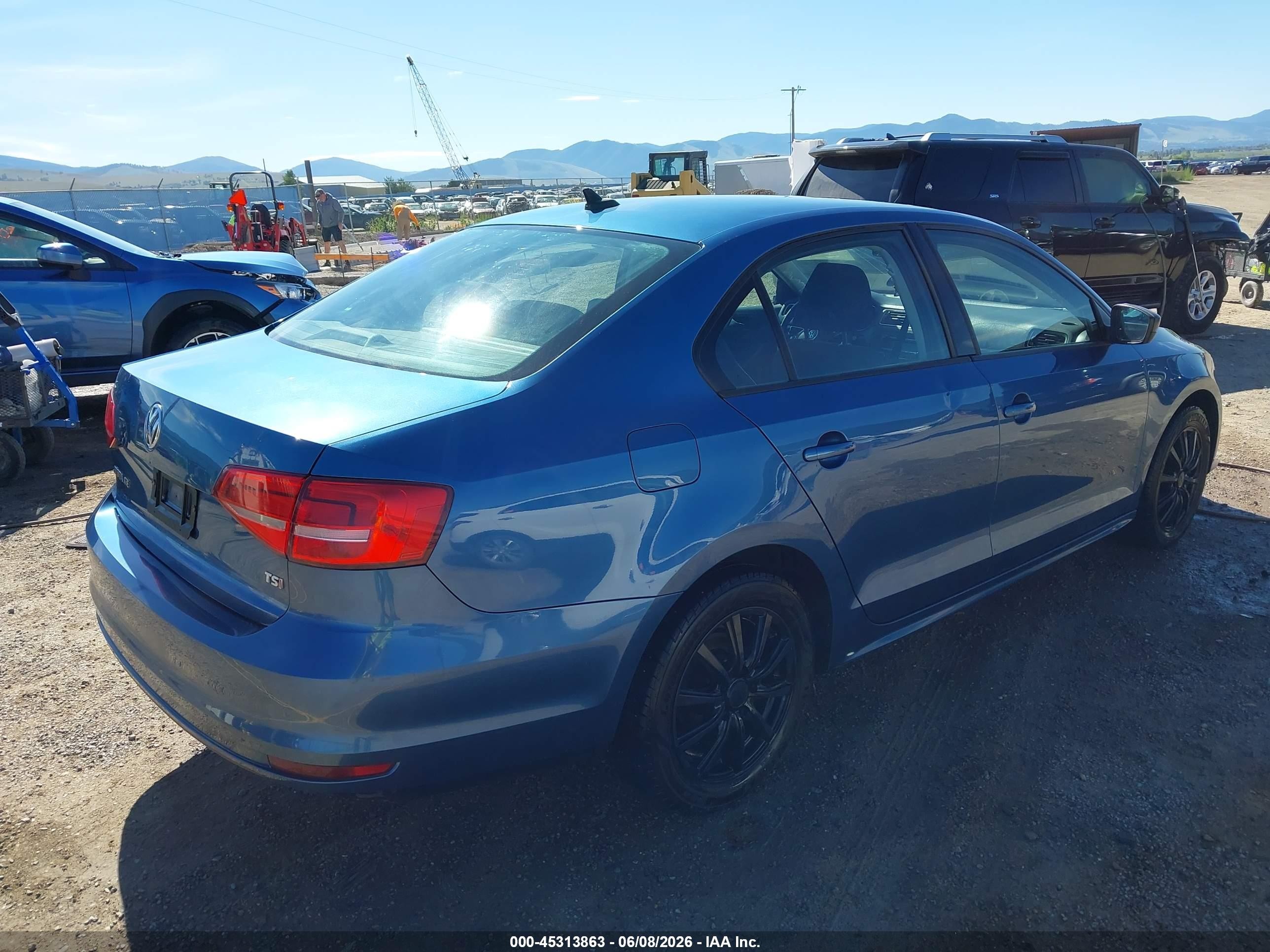 2015 Volkswagen Jetta 1.8t Se Blue vin: 3VWD17AJ2FM225831