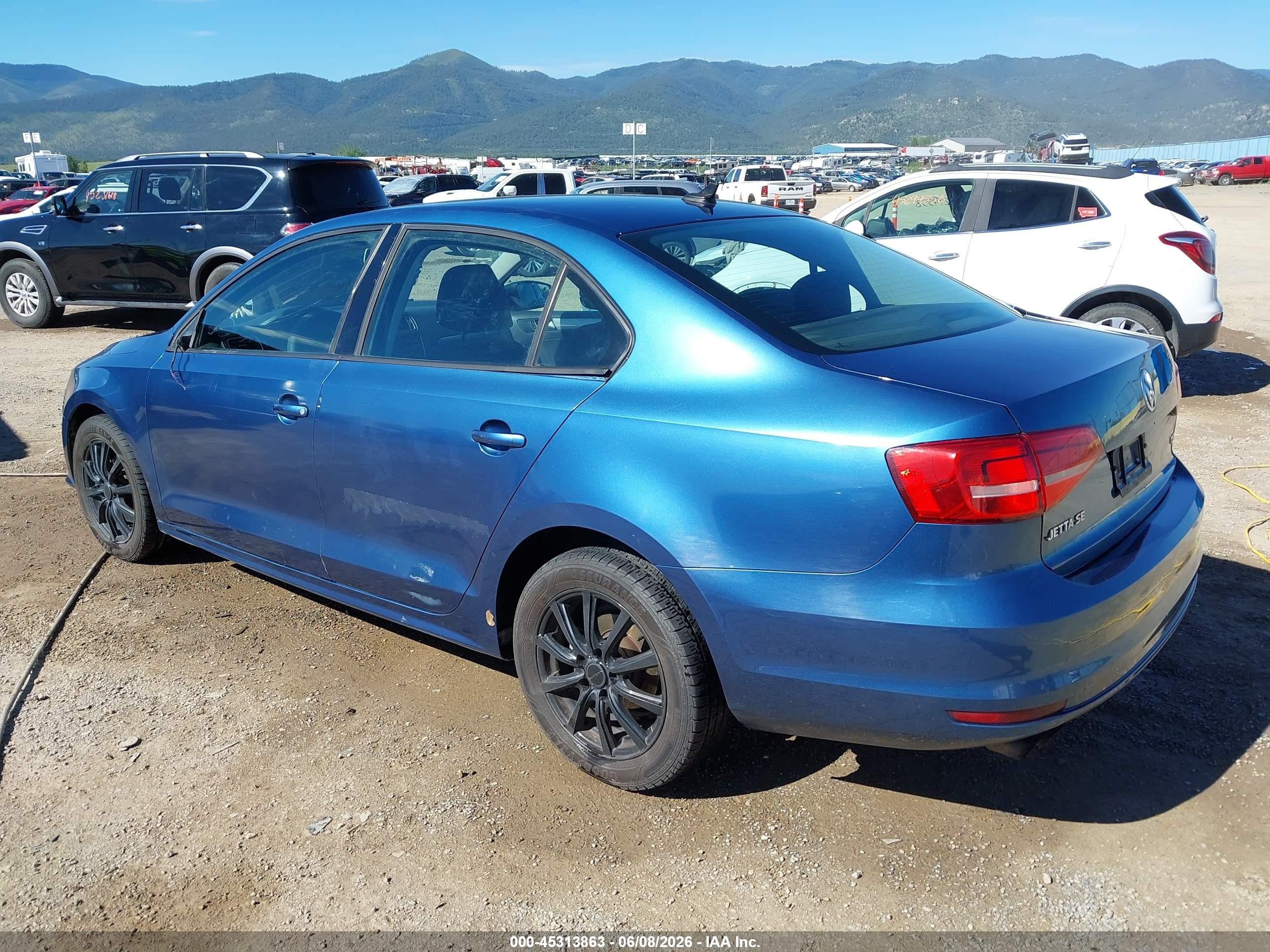 2015 Volkswagen Jetta 1.8t Se Blue vin: 3VWD17AJ2FM225831