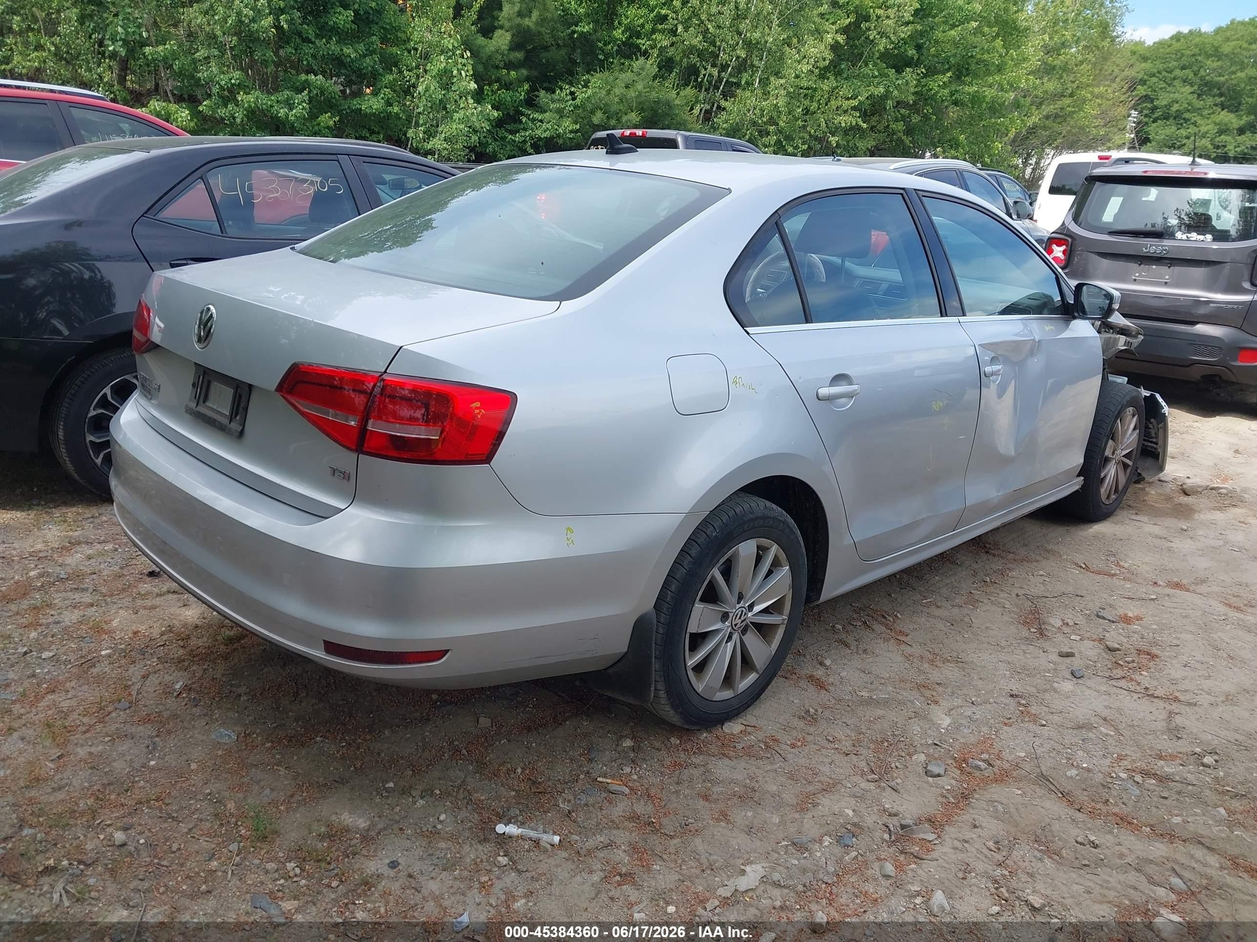 2015 Volkswagen Jetta 1.8t Se Silver vin: 3VWD17AJ2FM226171
