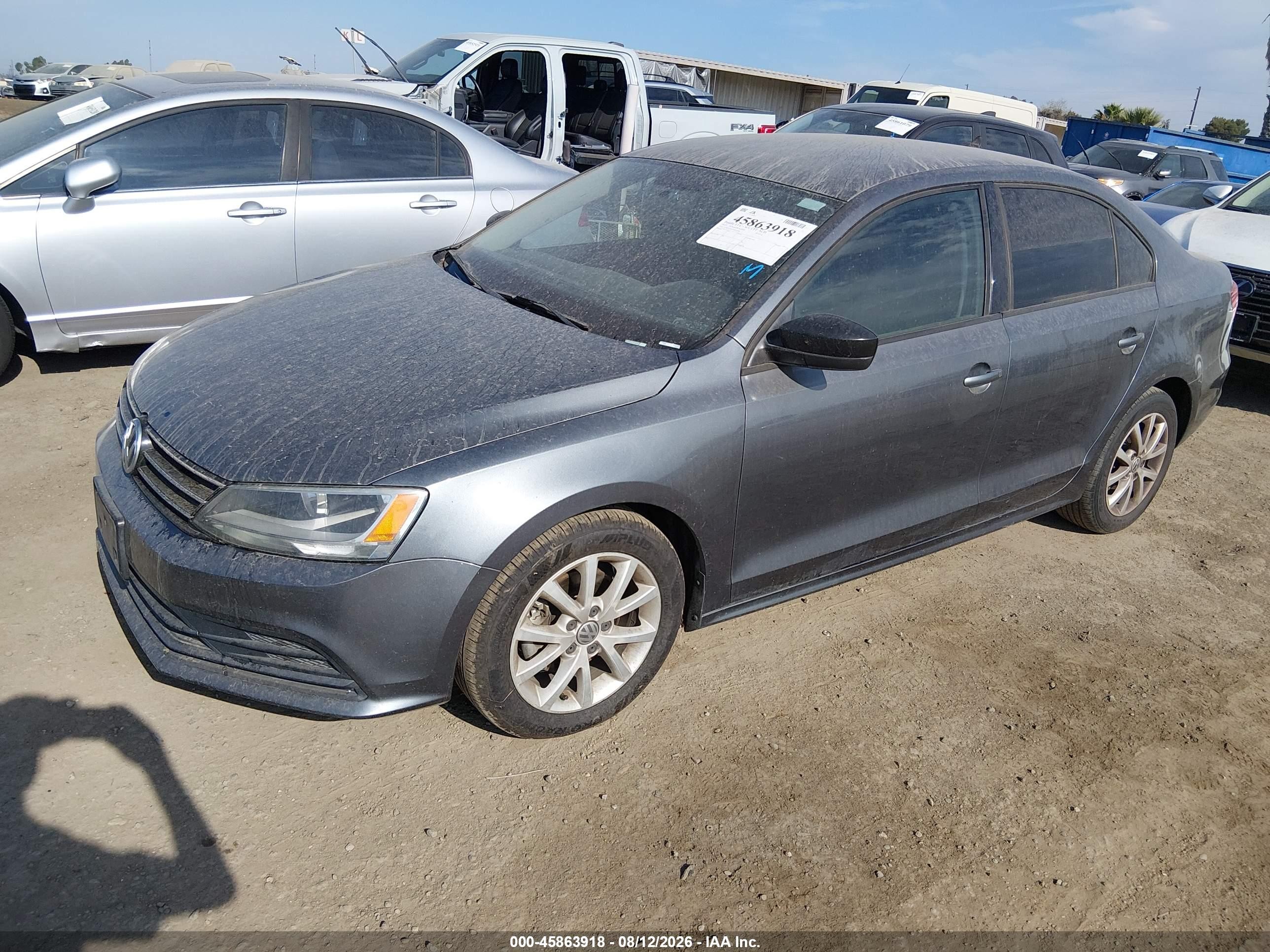 2015 Volkswagen Jetta 1.8t Se Gray vin: 3VWD17AJ2FM245576