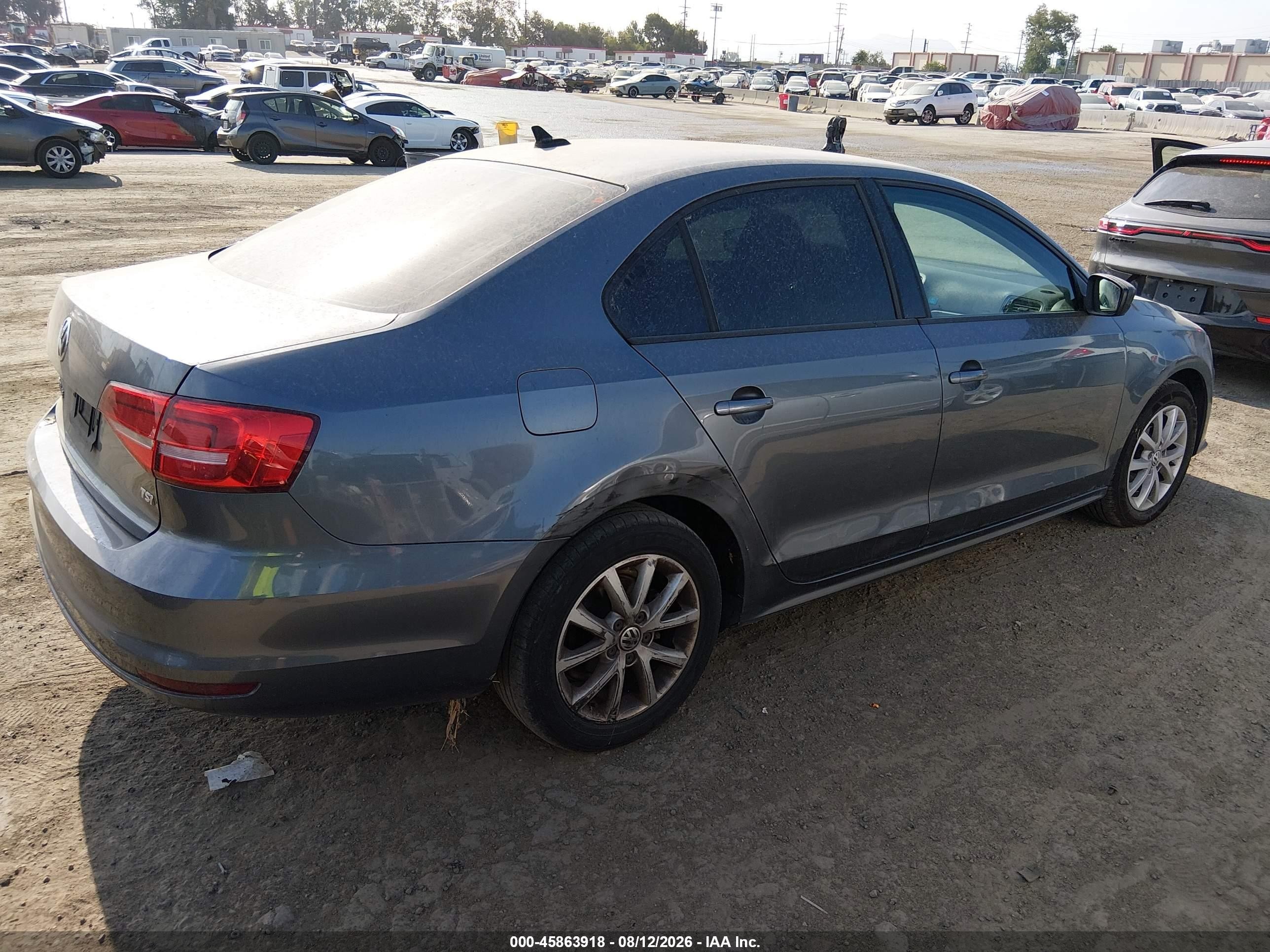2015 Volkswagen Jetta 1.8t Se Gray vin: 3VWD17AJ2FM245576