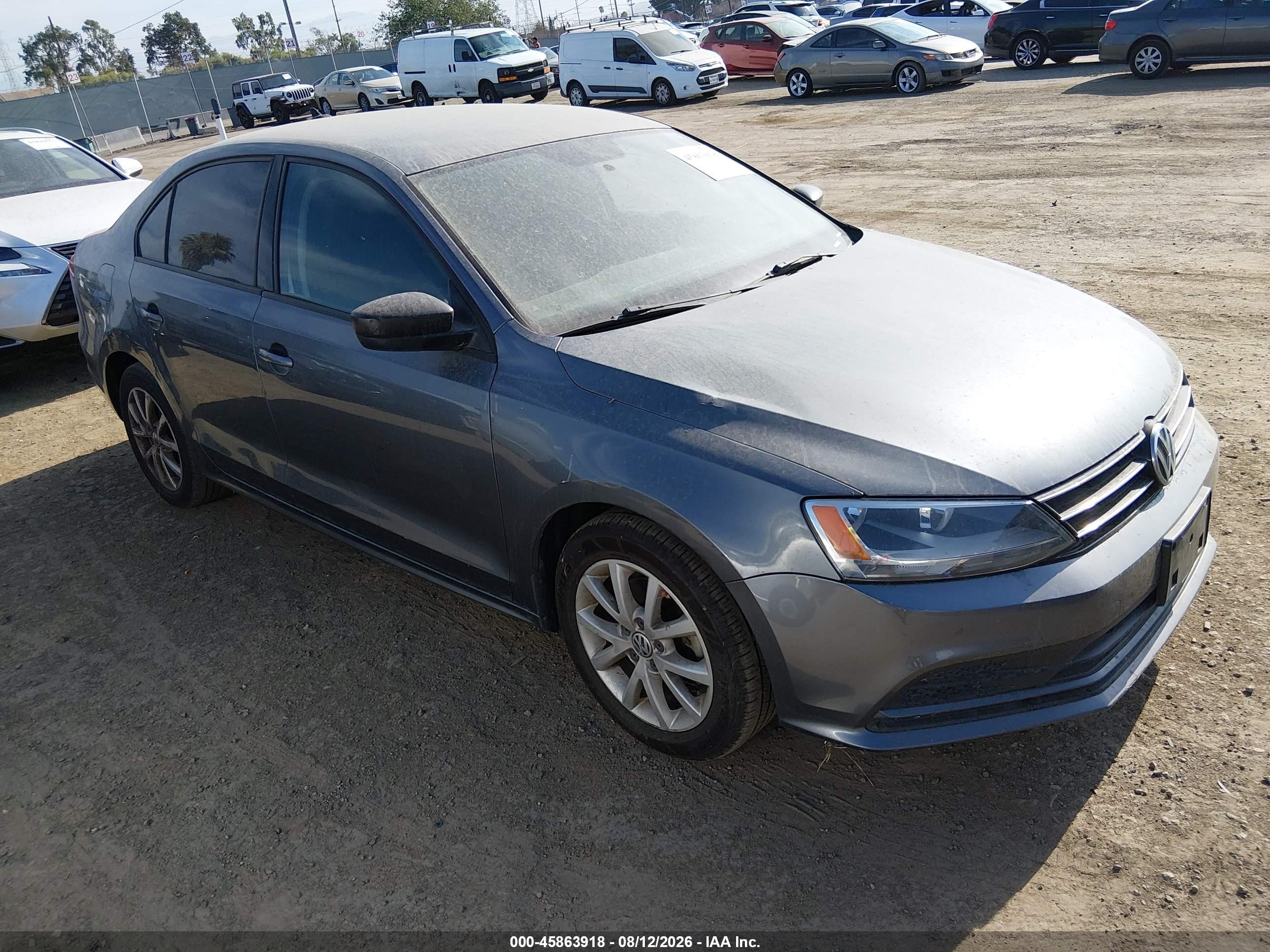2015 Volkswagen Jetta 1.8t Se Gray vin: 3VWD17AJ2FM245576