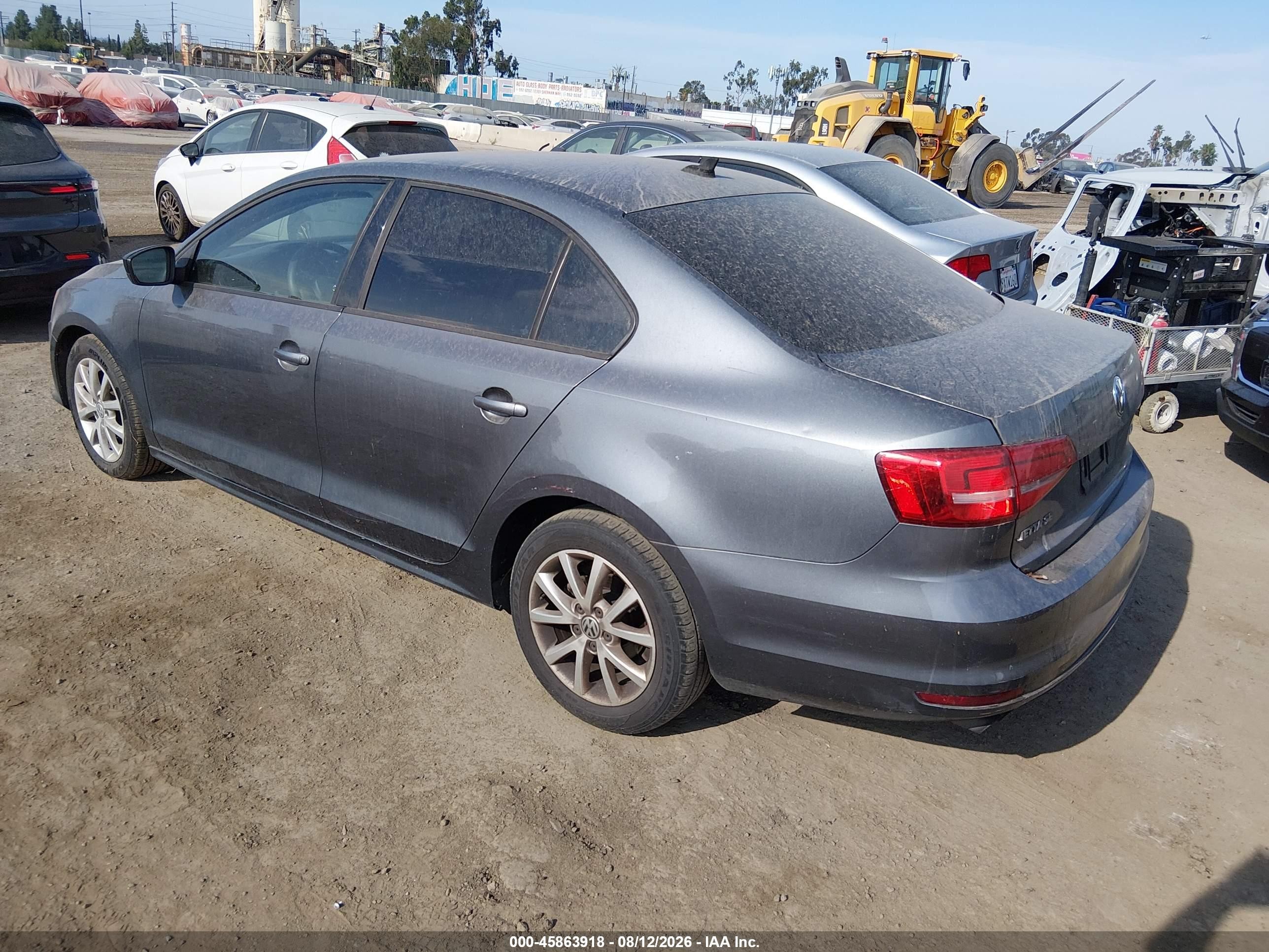 2015 Volkswagen Jetta 1.8t Se Gray vin: 3VWD17AJ2FM245576
