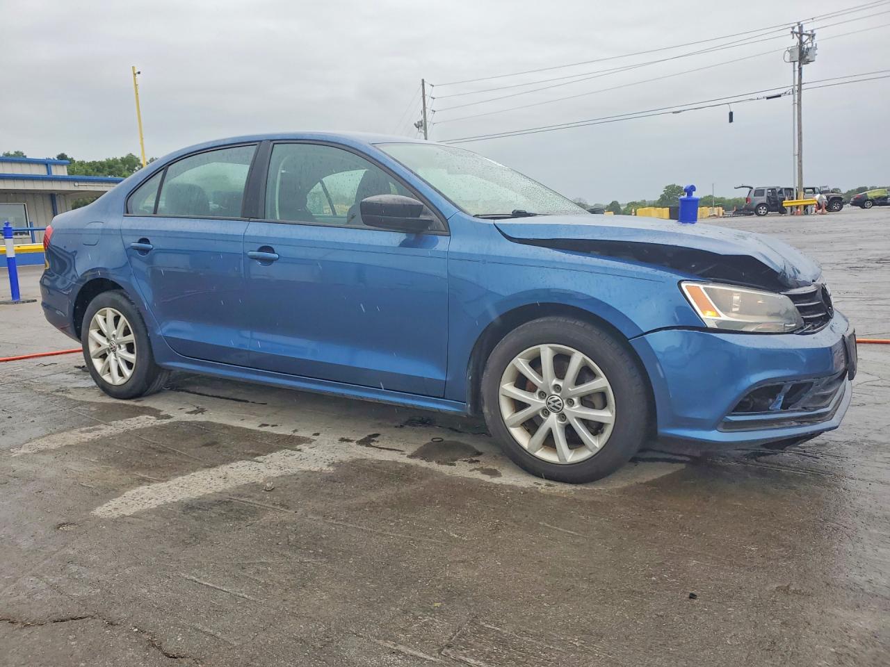 2015 Volkswagen Jetta Se Blue vin: 3VWD17AJ2FM284085