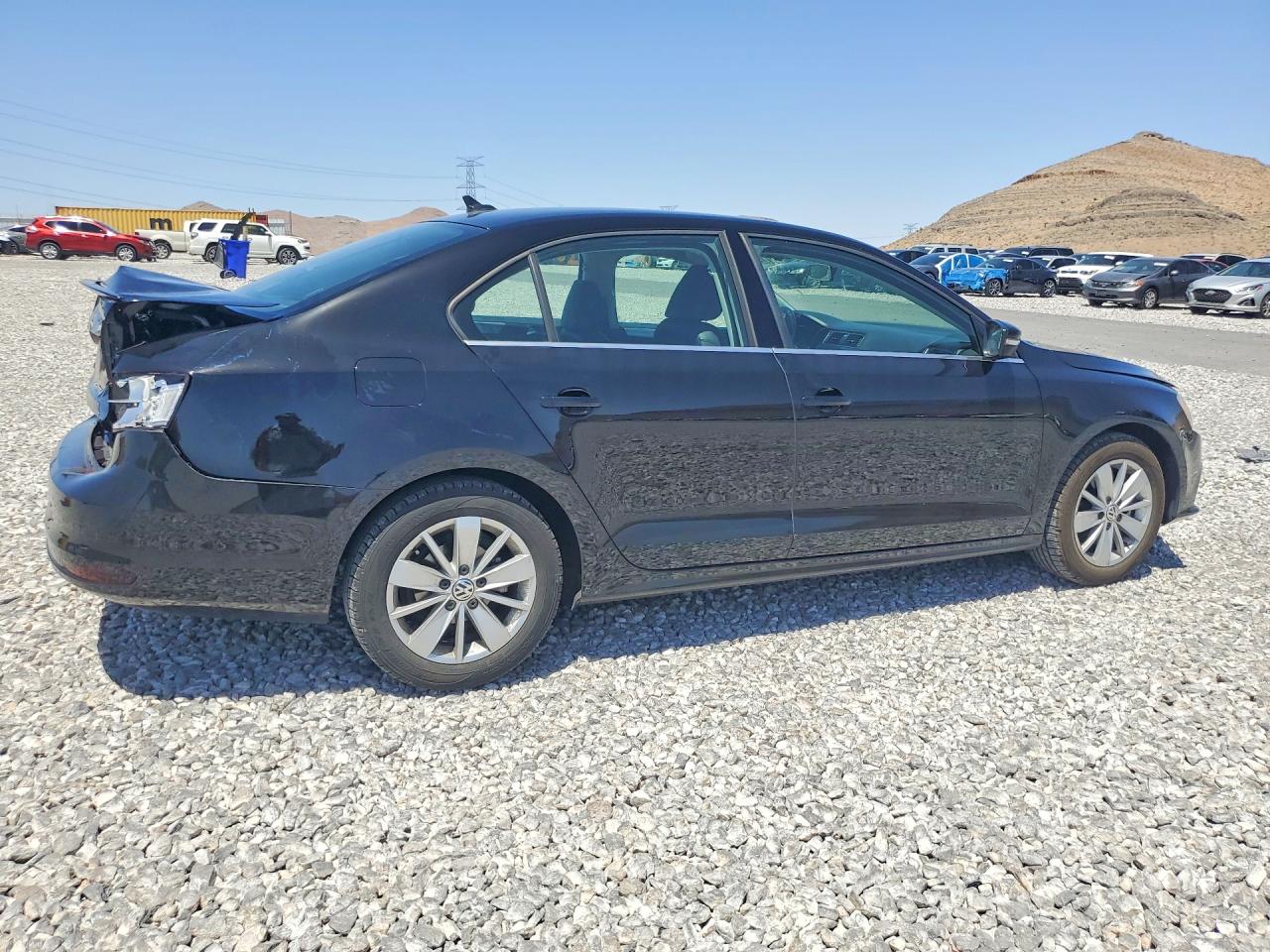 2015 Volkswagen Jetta Se Black vin: 3VWD17AJ2FM287200