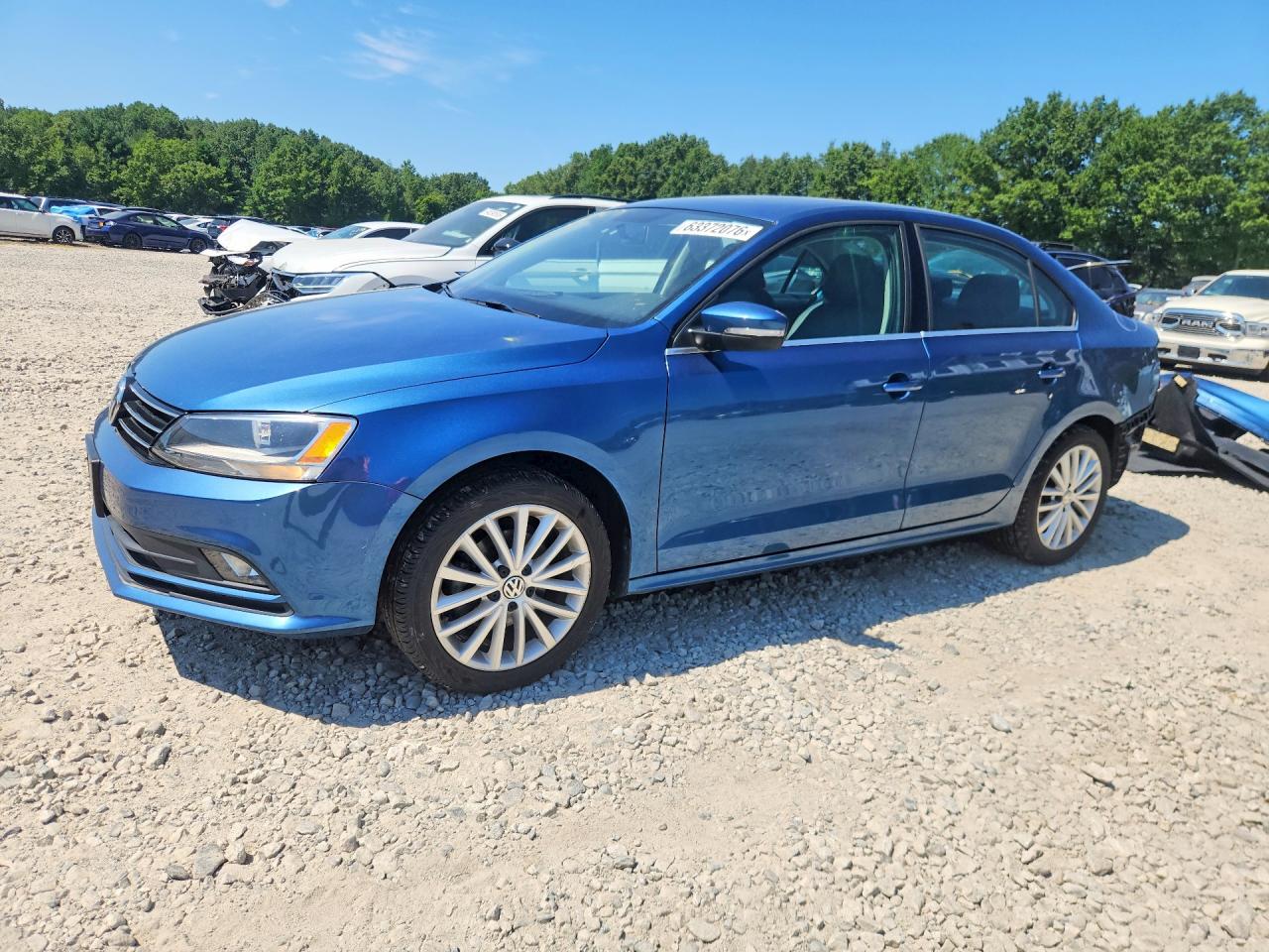 2015 Volkswagen Jetta Se Blue vin: 3VWD17AJ2FM343541