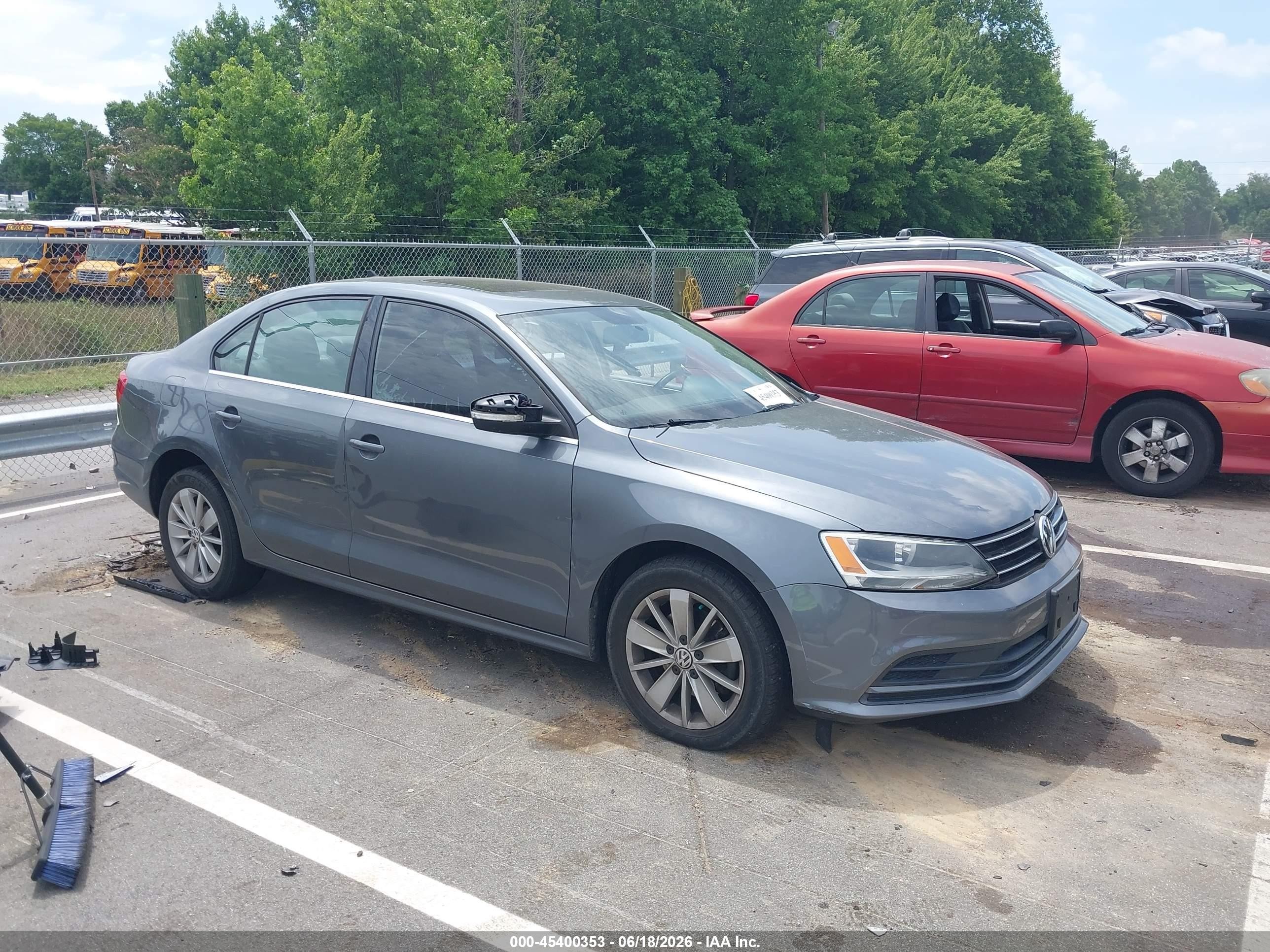 2015 Volkswagen Jetta 1.8t Se Gray vin: 3VWD17AJ2FM356869