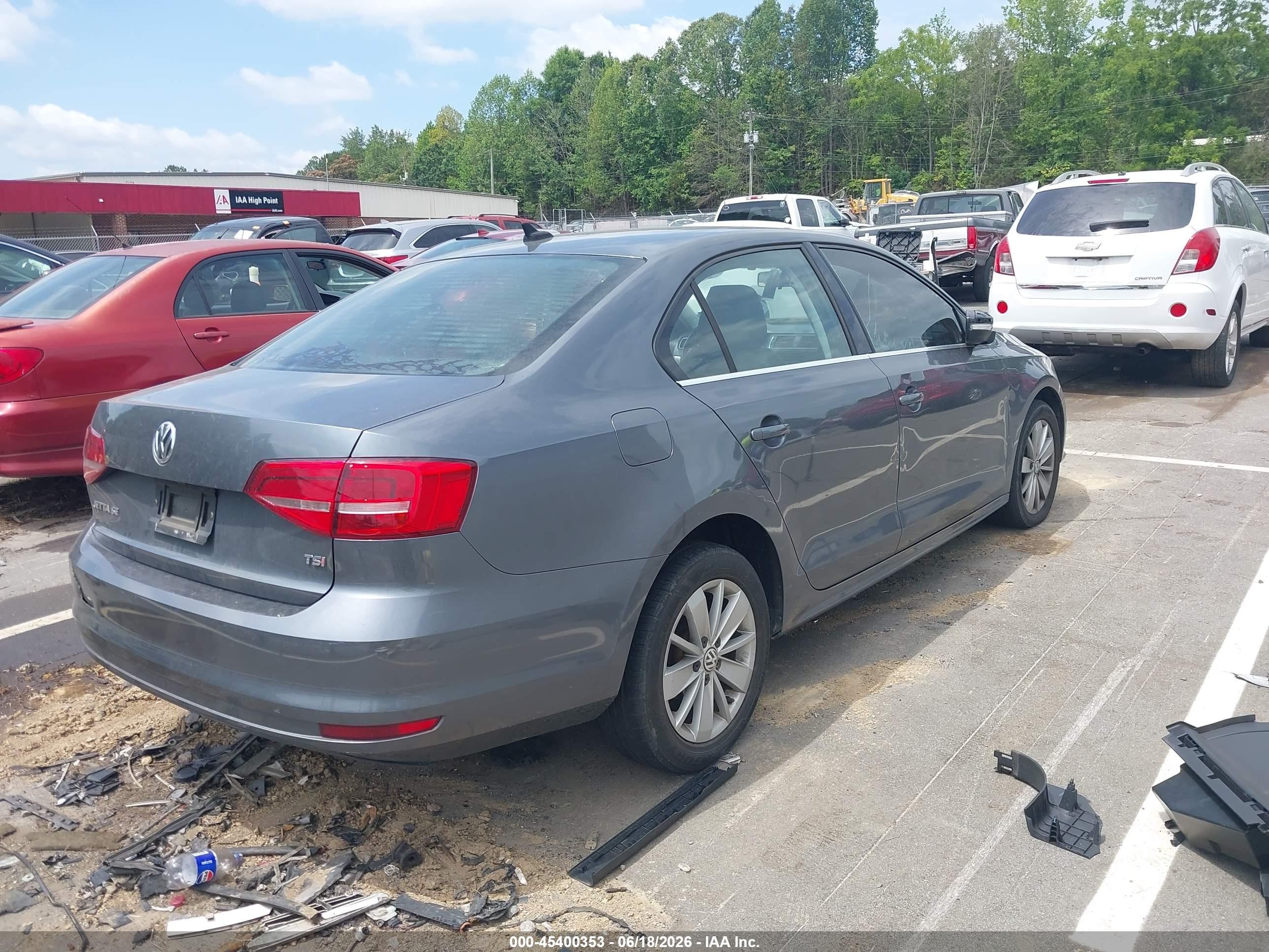 2015 Volkswagen Jetta 1.8t Se Gray vin: 3VWD17AJ2FM356869