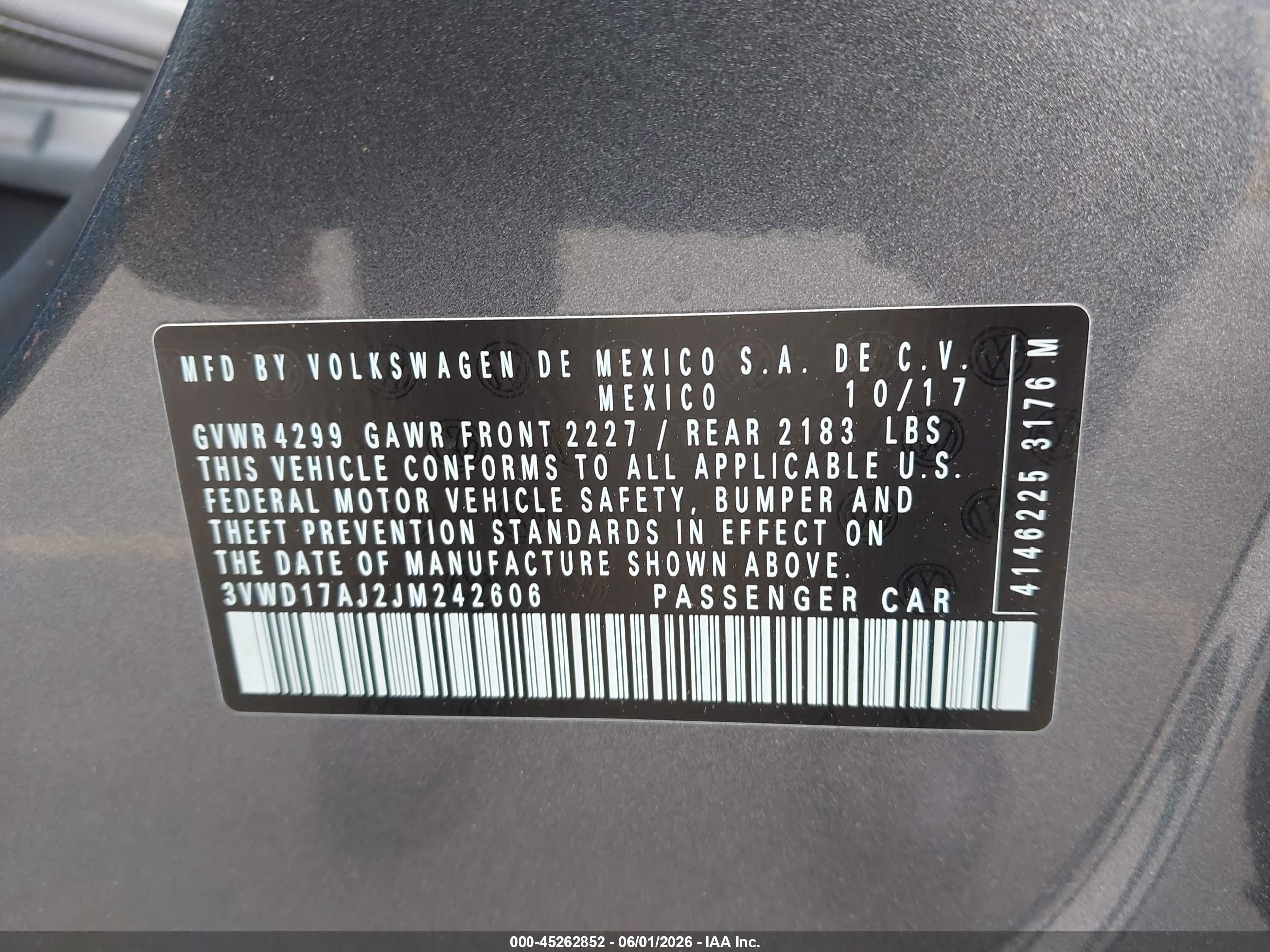 2018 Volkswagen Jetta 1.8t Se Sport Серый vin: 3VWD17AJ2JM242606