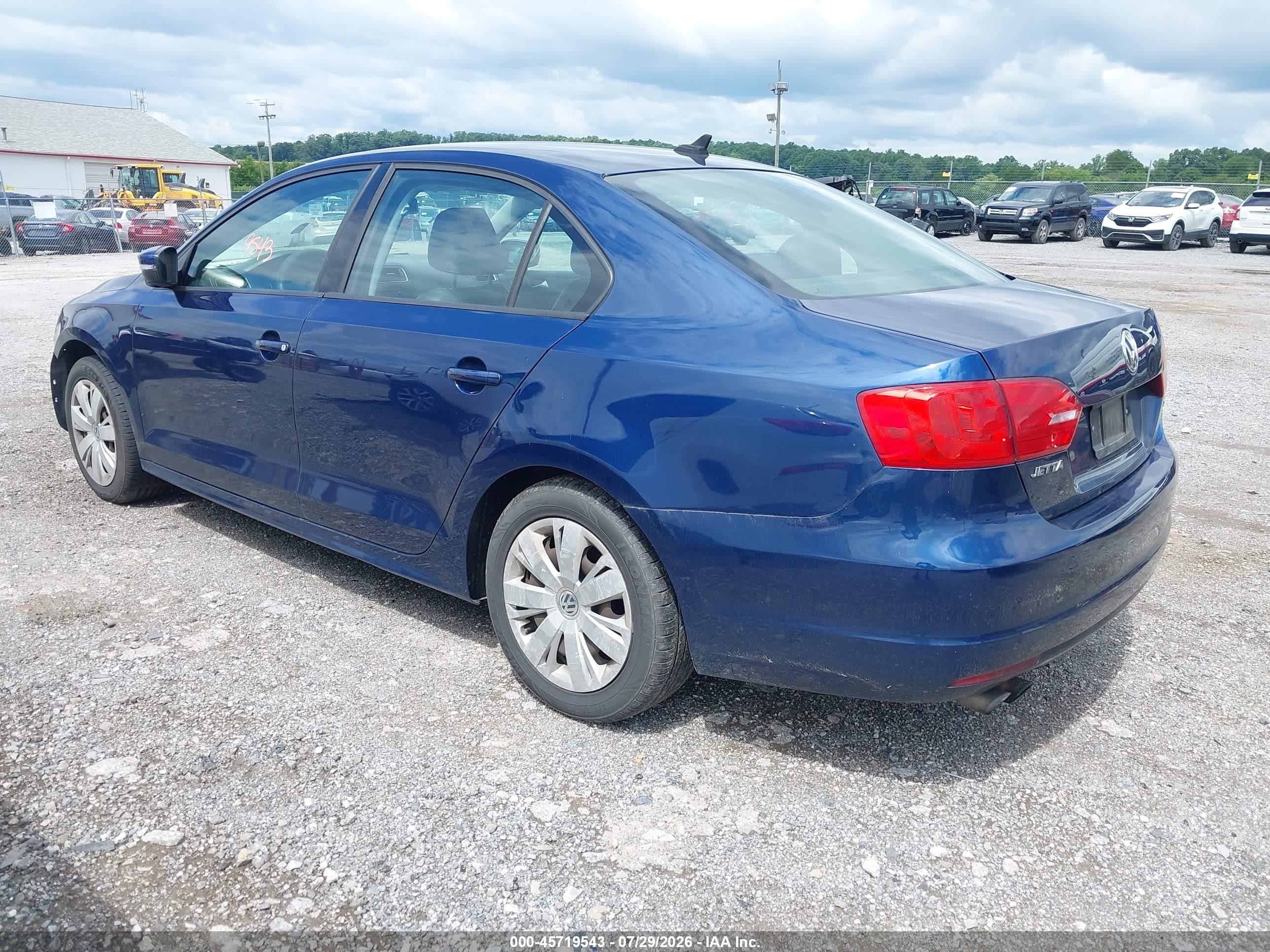 2014 Volkswagen Jetta 1.8t Se Blue vin: 3VWD17AJ3EM240319