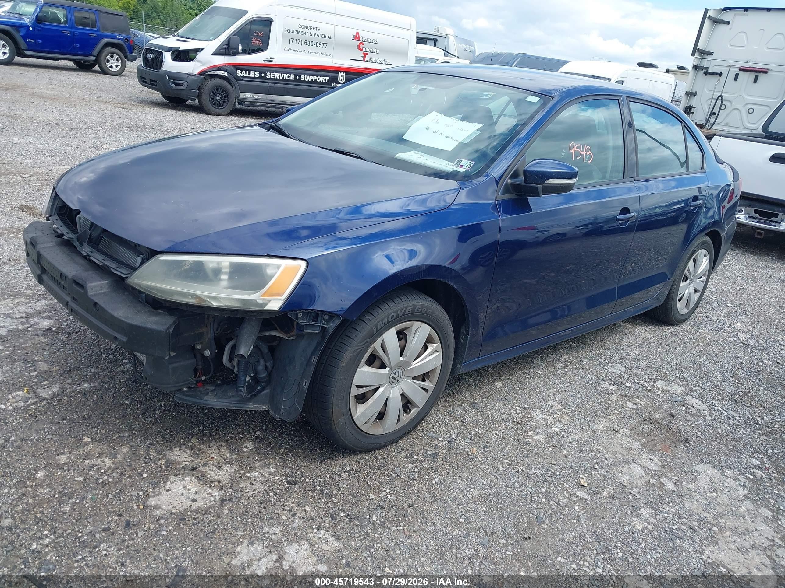 2014 Volkswagen Jetta 1.8t Se Blue vin: 3VWD17AJ3EM240319