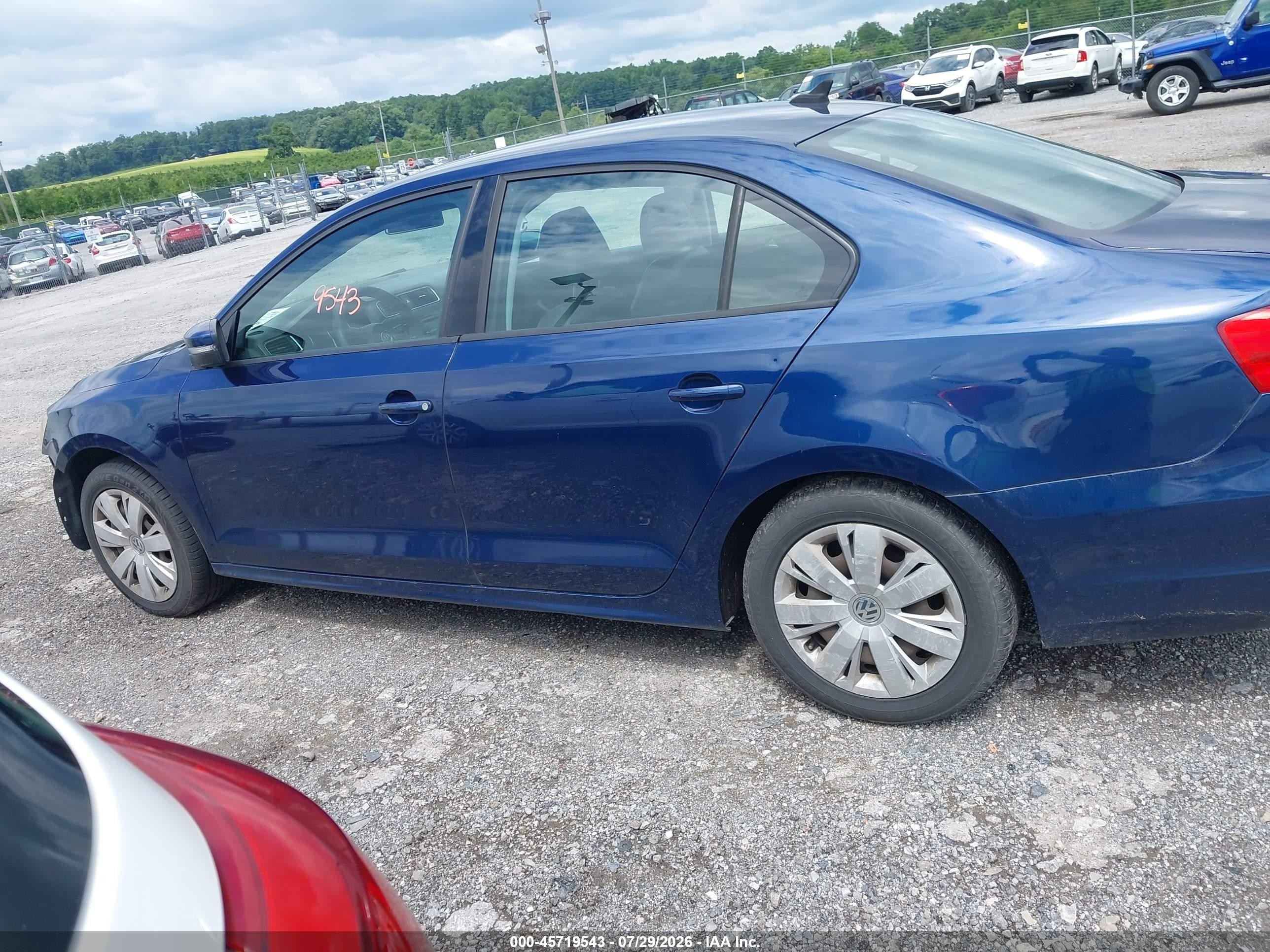 2014 Volkswagen Jetta 1.8t Se Blue vin: 3VWD17AJ3EM240319