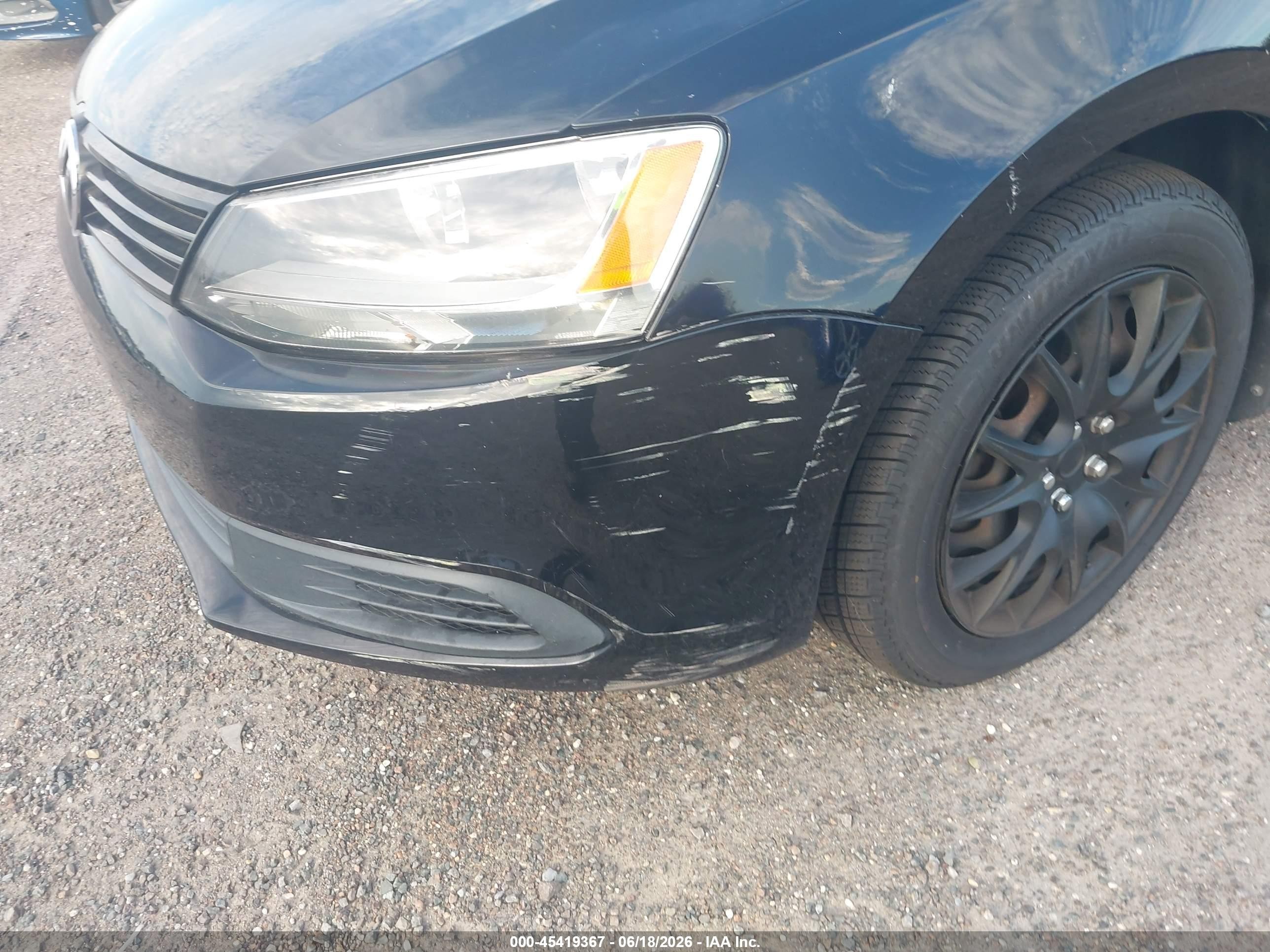 2014 Volkswagen Jetta 1.8t Se Black vin: 3VWD17AJ3EM415894