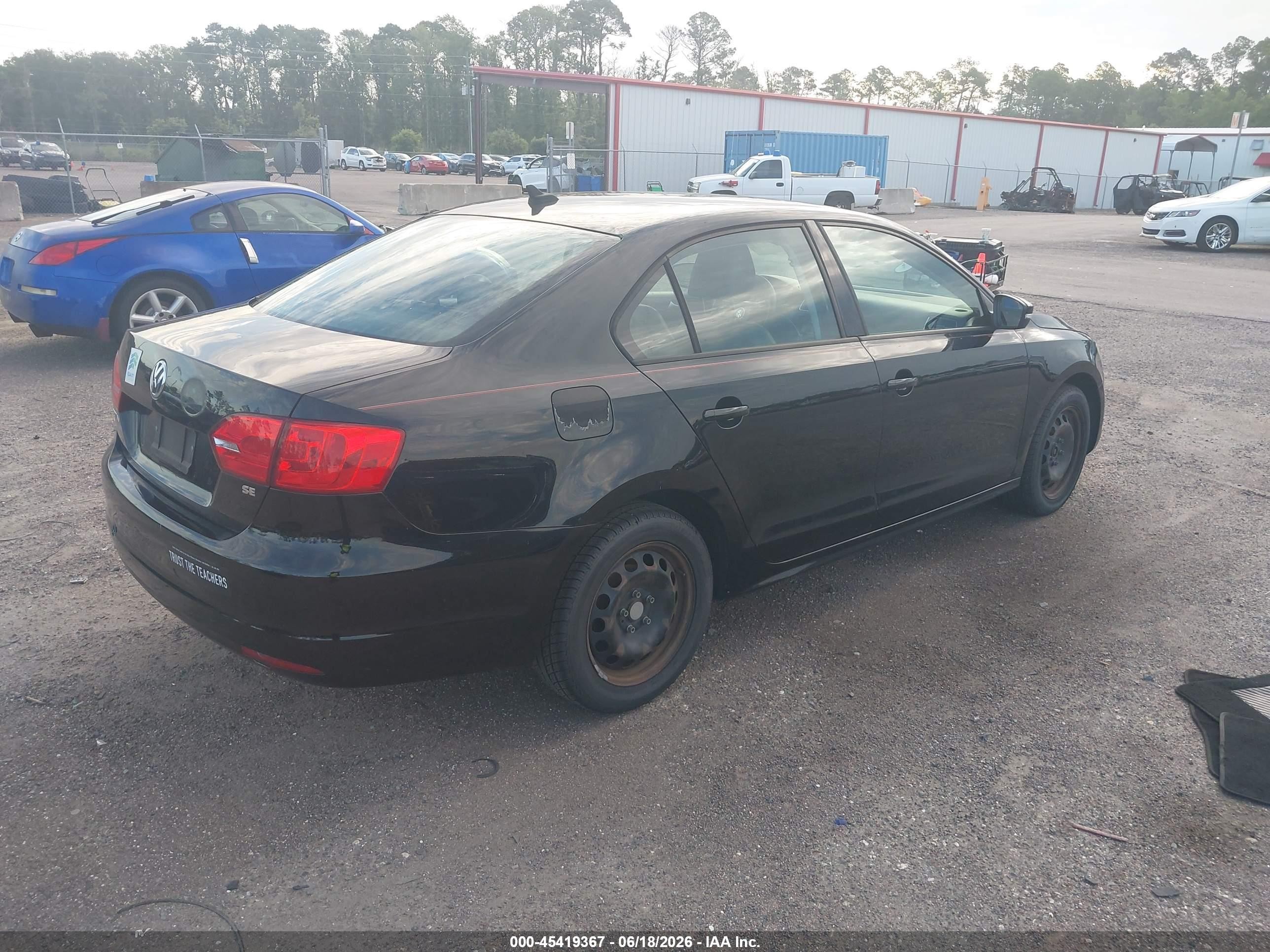 2014 Volkswagen Jetta 1.8t Se Black vin: 3VWD17AJ3EM415894