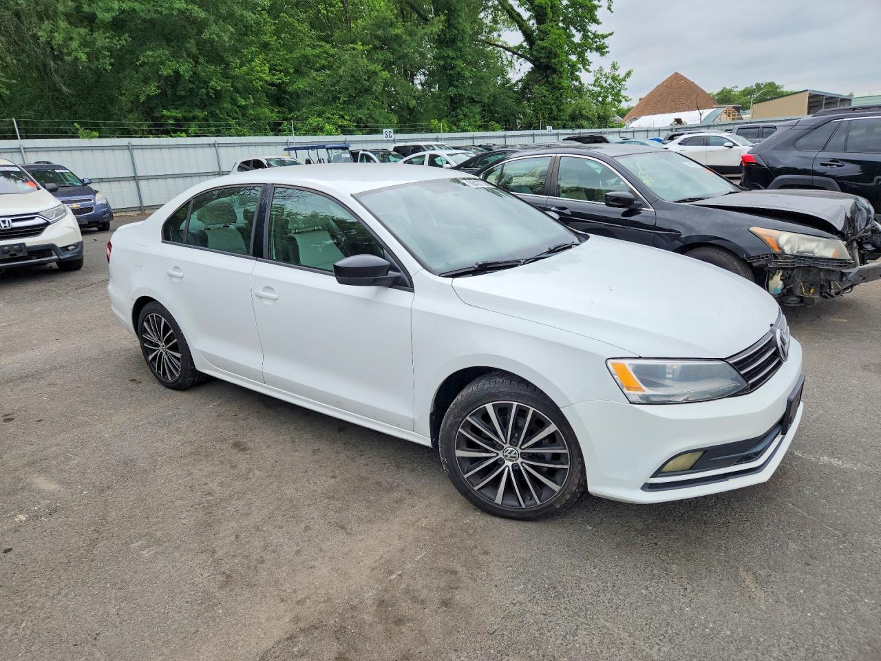 2015 Volkswagen Jetta Se White vin: 3VWD17AJ3FM203806