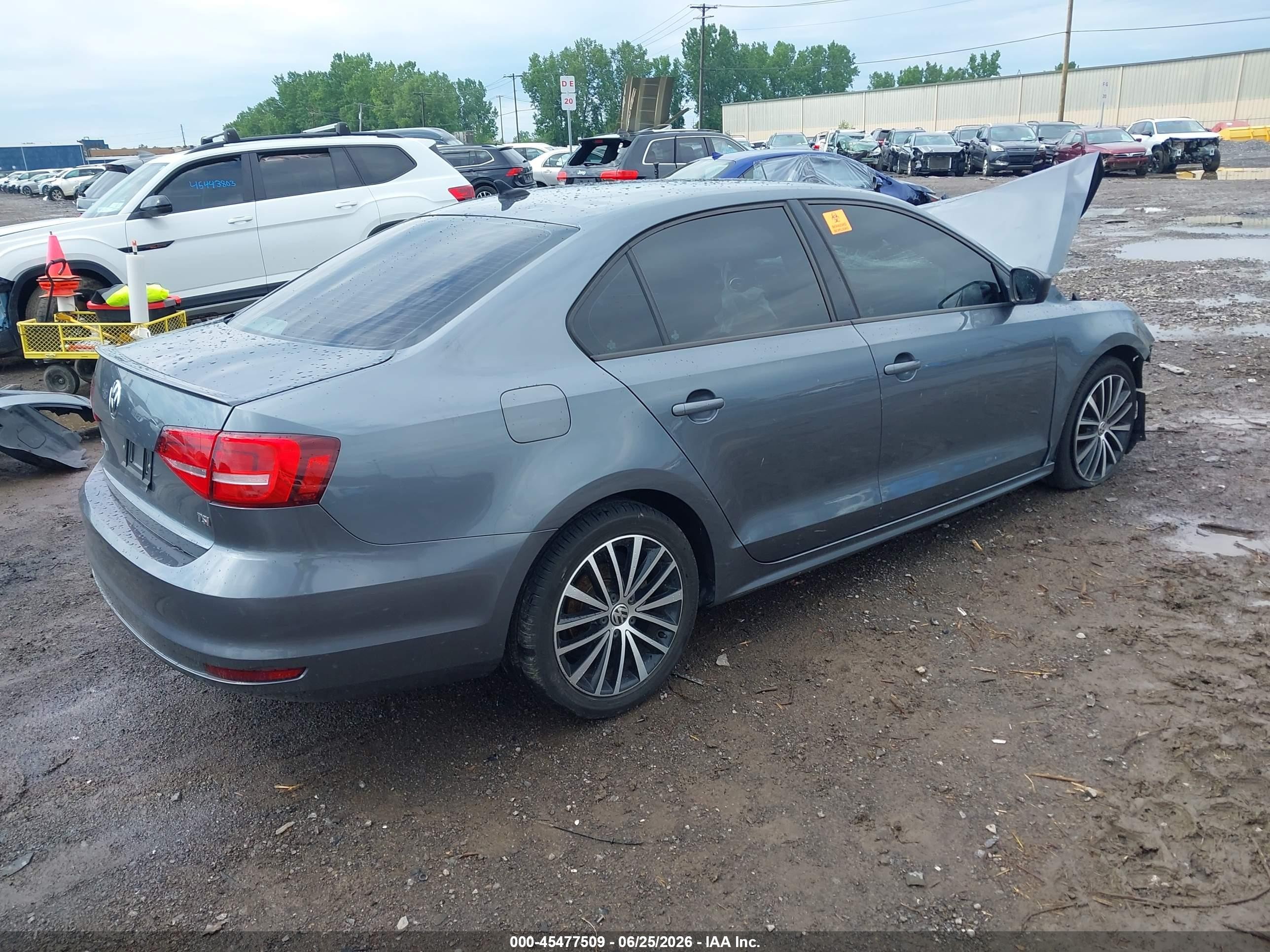 2015 Volkswagen Jetta 1.8t Sport Gray vin: 3VWD17AJ3FM215938