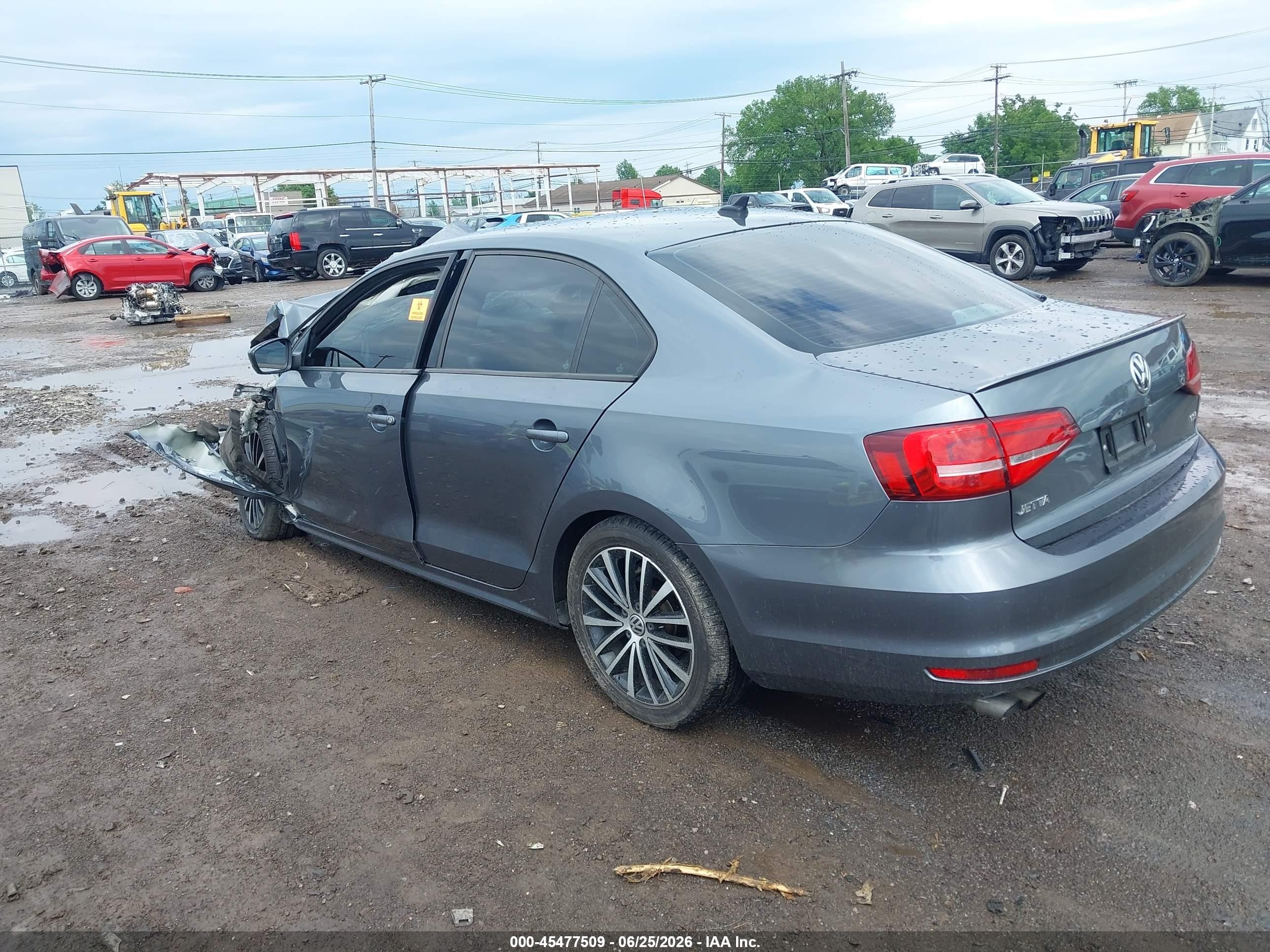 2015 Volkswagen Jetta 1.8t Sport Gray vin: 3VWD17AJ3FM215938