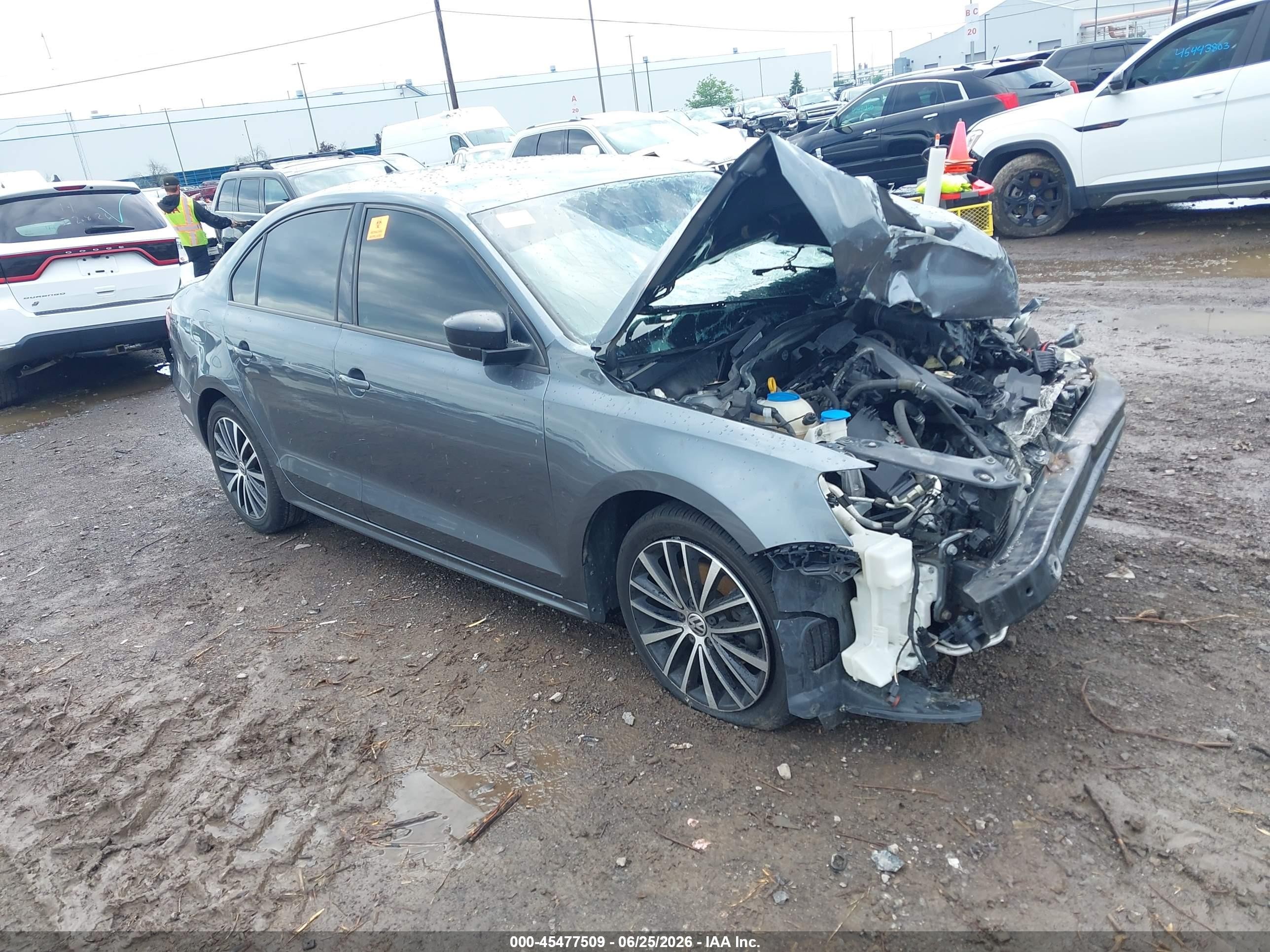 2015 Volkswagen Jetta 1.8t Sport Gray vin: 3VWD17AJ3FM215938
