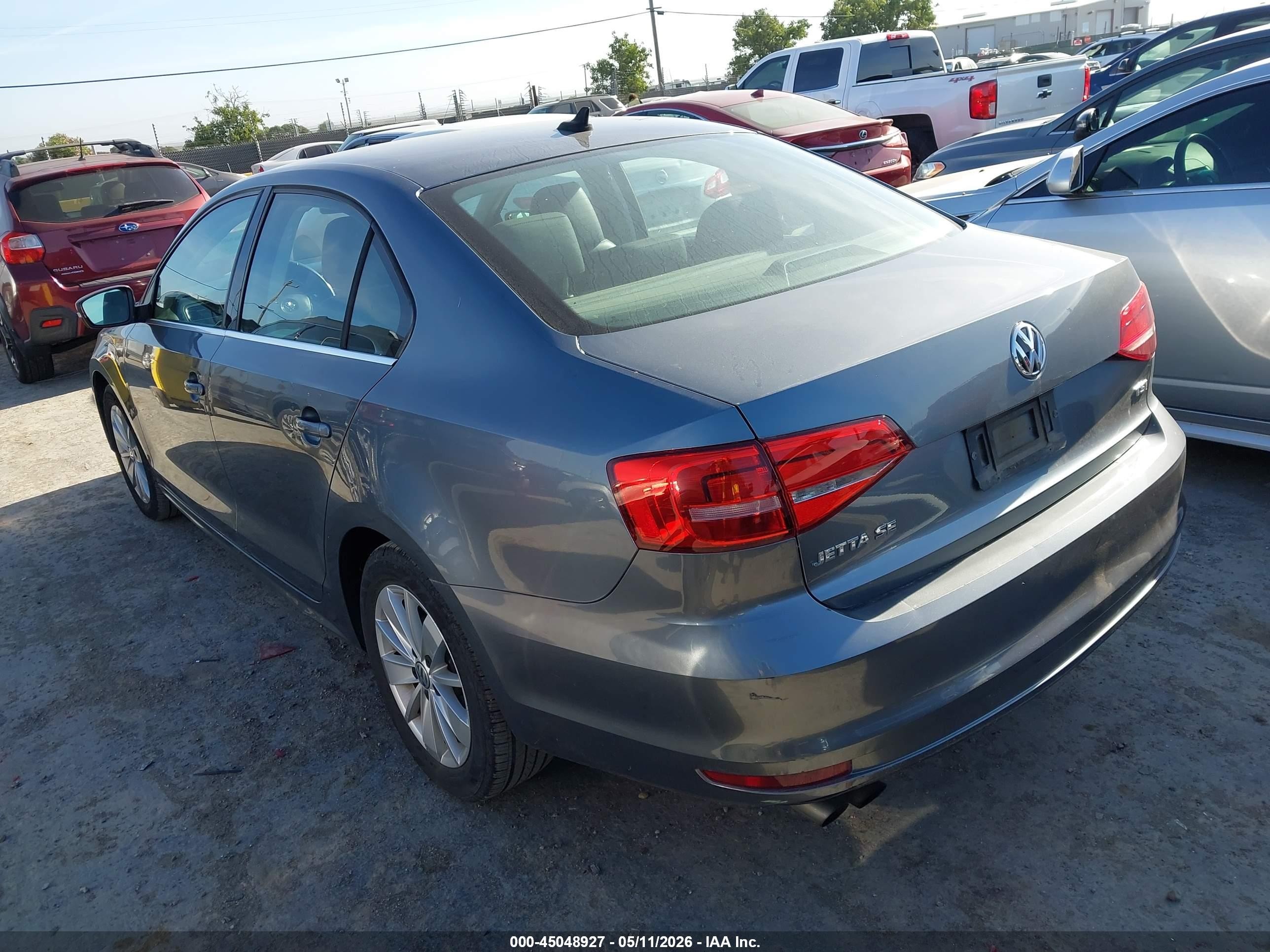 2015 Volkswagen Jetta 1.8t Se Gray vin: 3VWD17AJ3FM283950