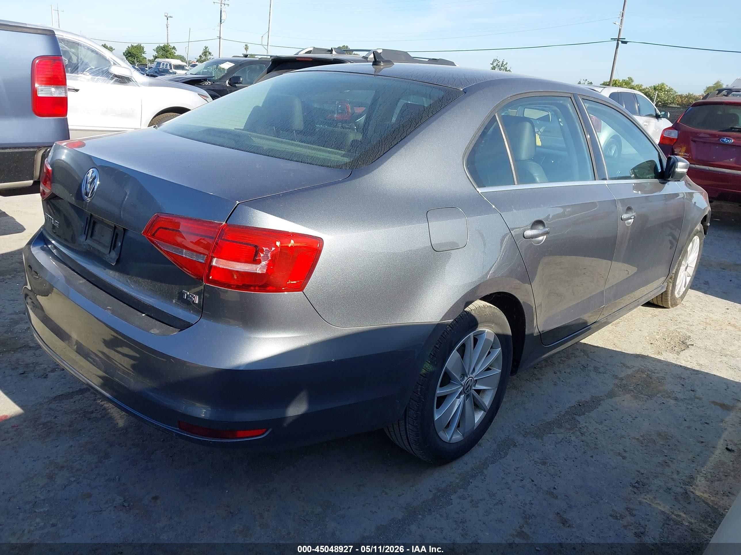 2015 Volkswagen Jetta 1.8t Se Gray vin: 3VWD17AJ3FM283950